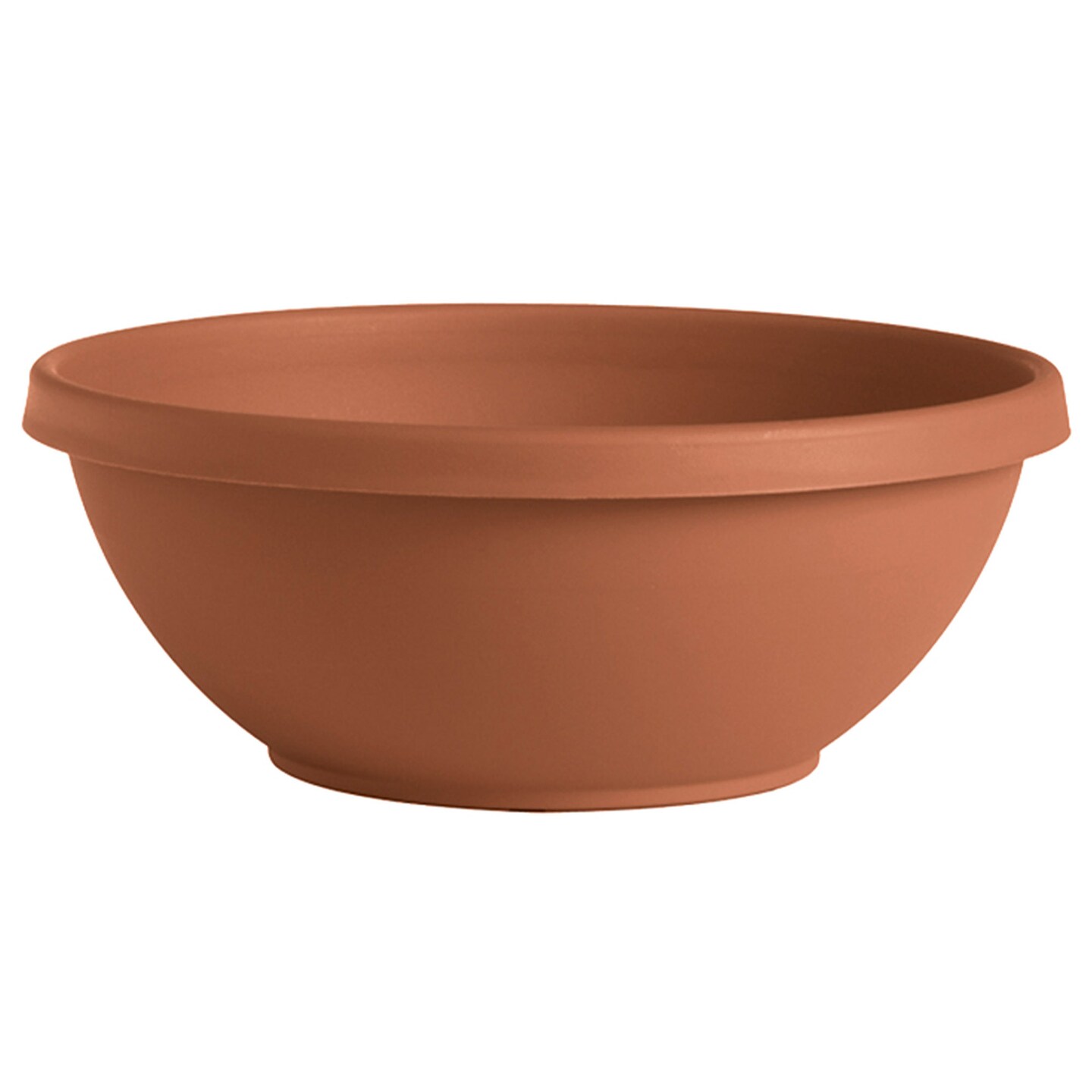 Bloem Terra Bowl Planter: 14", Terracotta, (No Saucer Included) Matte Finish, Durable Resin, Classic Design, Optional Drainage Holes, Large Planting Area, For Indoor and Outdoor Use, Gardening, This Planter Works With Or Without a Saucer