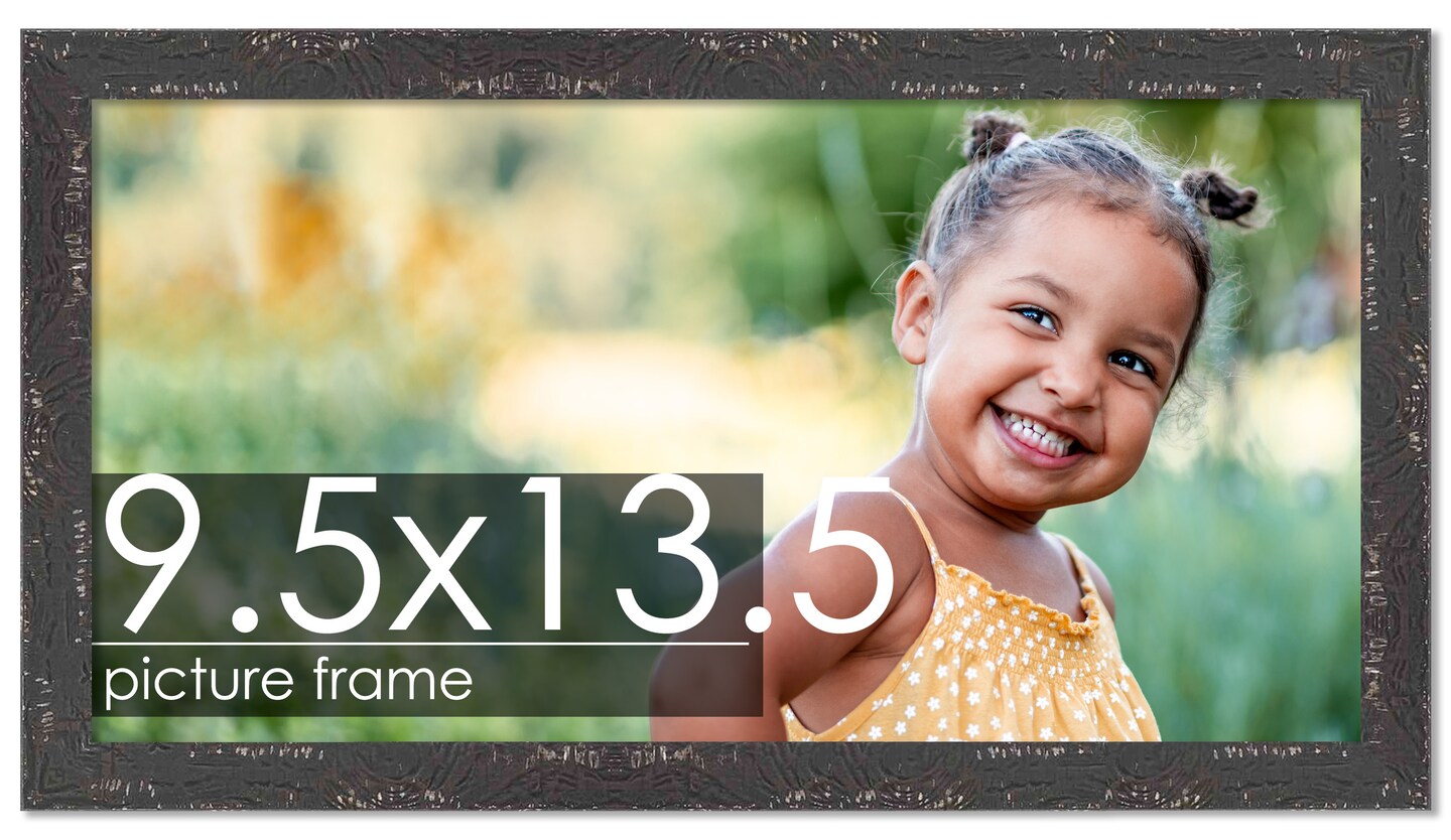 9.5x13.5 Shabby Chic Picture Frame with UV-Resistant Acrylic &#x26; Acid Free Backing, Available in 9 Finishes - Black, Blue, Brown, Green, Orange, Pink, Red, and White