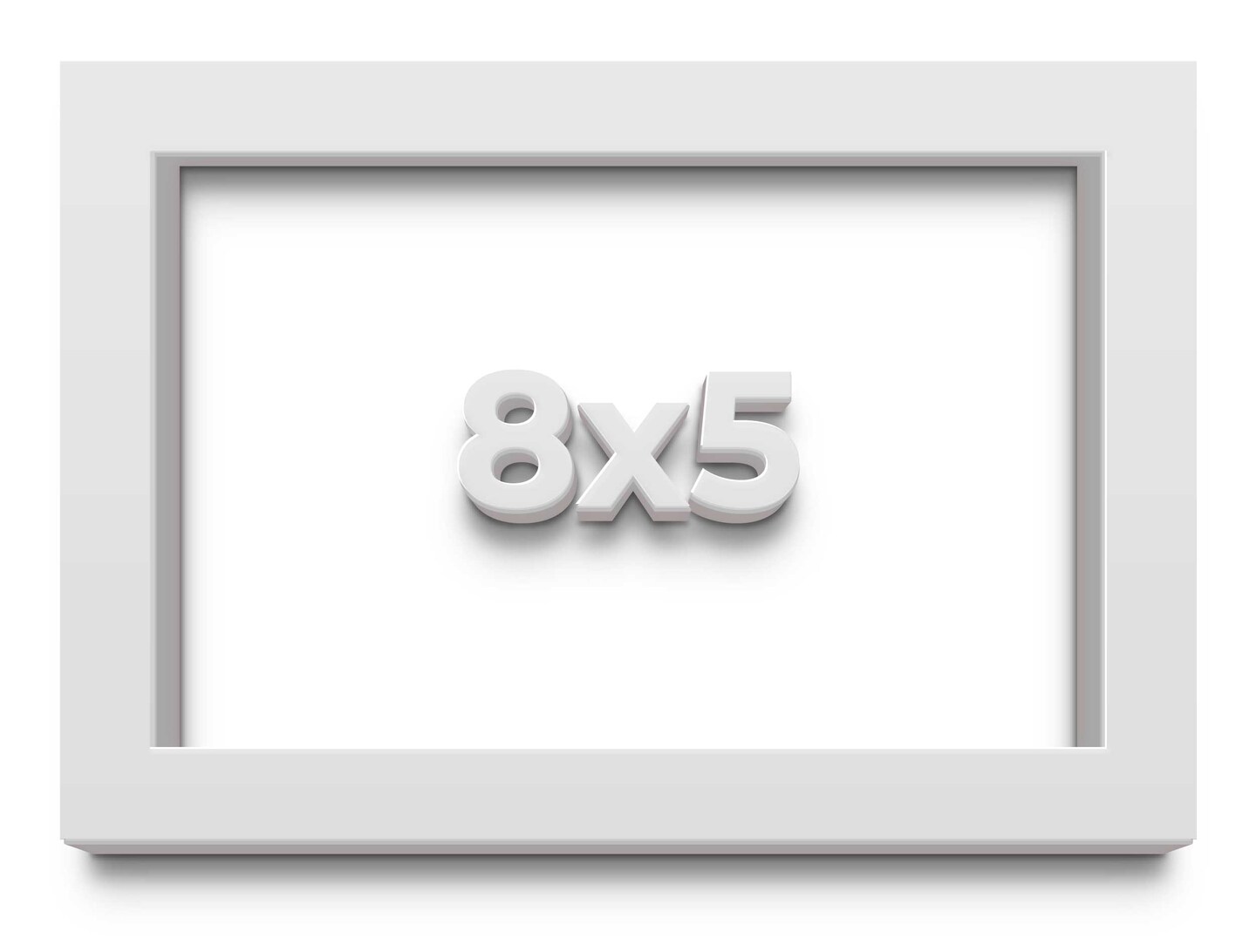 5x8 Shadow Box 1.5" Depth Picture Frame with UV-Resistant Acrylic & Acid Free Backing, Available in 5 Finishes - Black, Brown, Gold, Silver, White