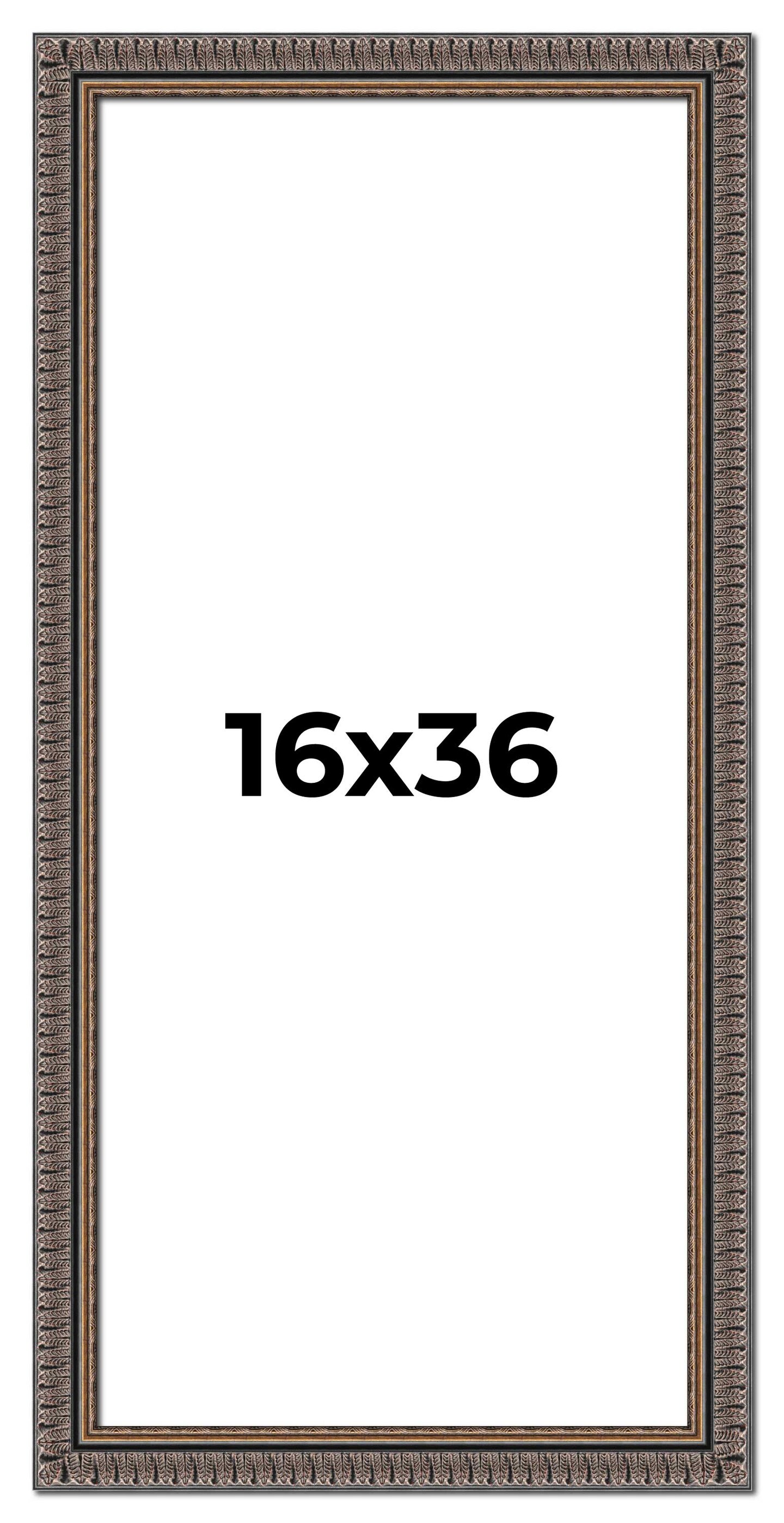 Panoramic Ornate Black Picture Frame - UV Acrylic, Foam Board Backing, Hanging Hardware