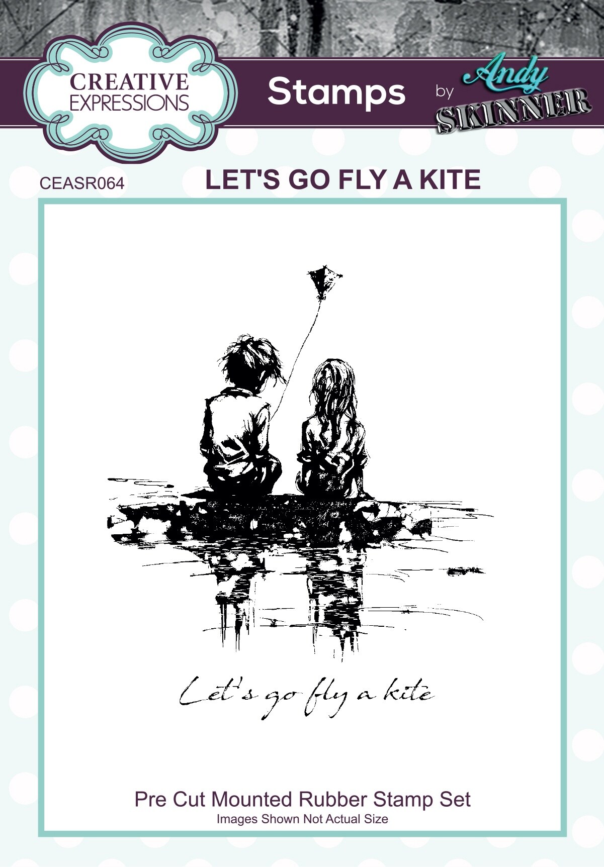 Creative Expressions 3.5&#x22;X5.25&#x22; Rubber Stamp By Andy Skinner-Let&#x27;s Go Fly A Kite