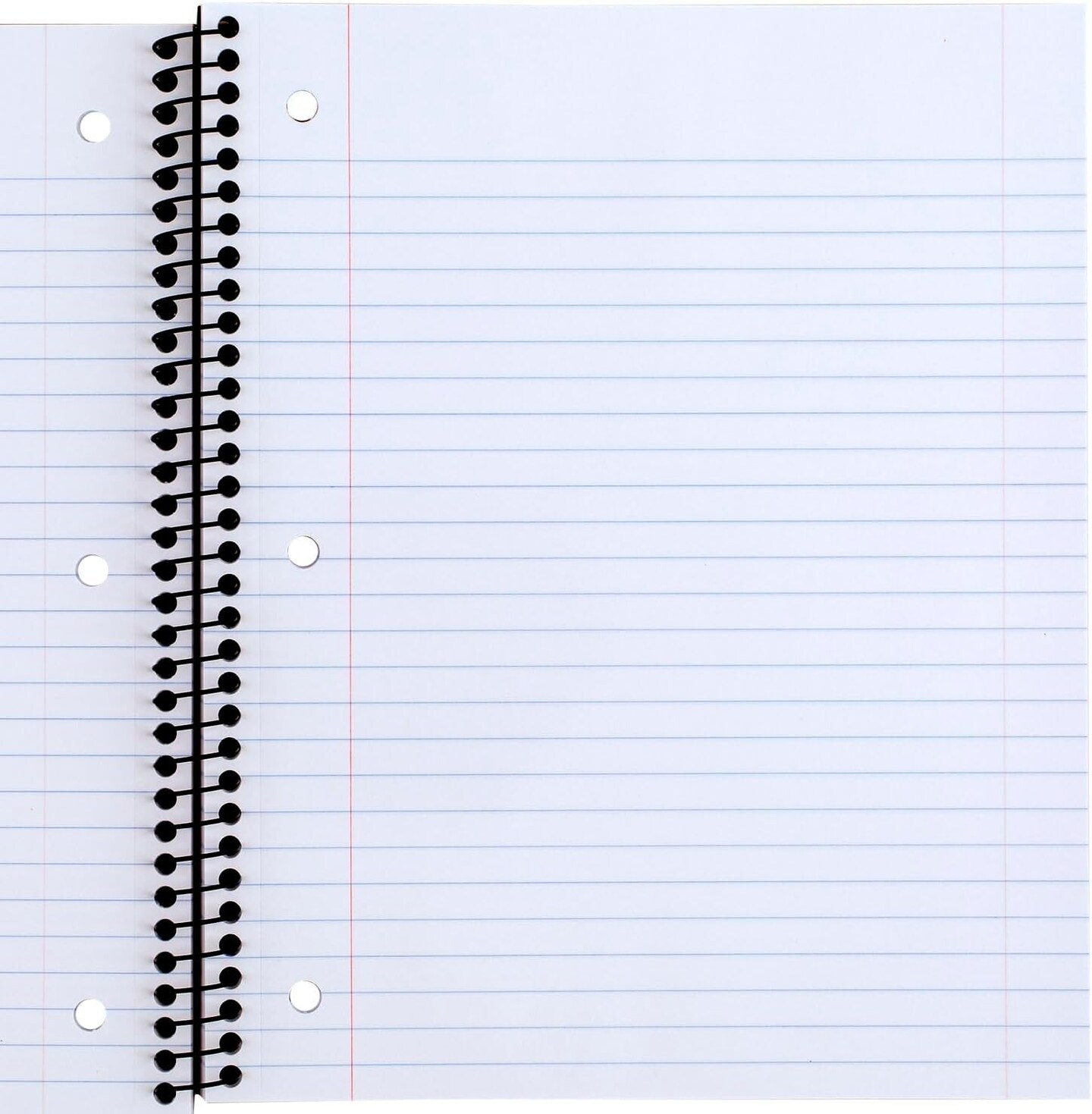 Spiral Notebooks, 5 Pack, 1-Subject, Wide Ruled Paper, Plastic Cover, 8&#x22; X 10-1/2&#x22;, 100 Sheets, Black, Yellow, Red, Blue and Green (930093)