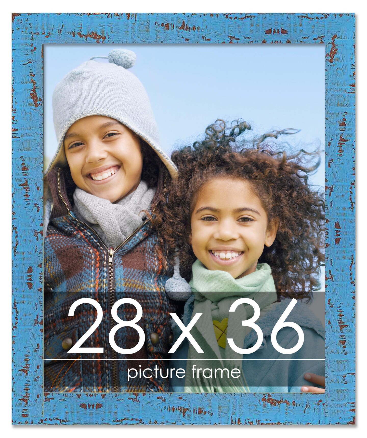 Shabby Chic Blue Picture Frame - UV Acrylic, Foam Board Backing