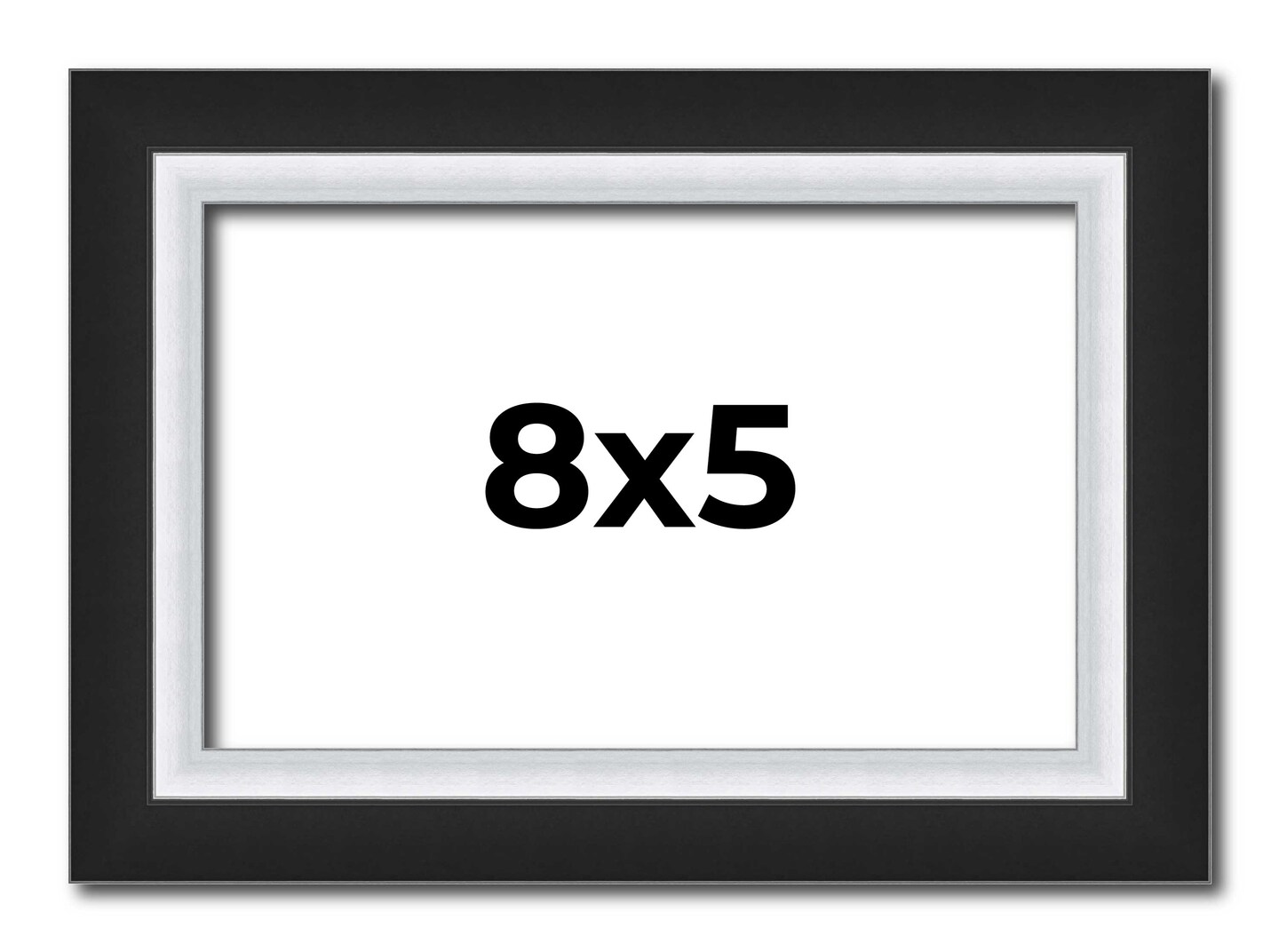 Photo Size Flat Silver Picture Frame - UV Acrylic, Foam Board Backing, Hanging Hardware