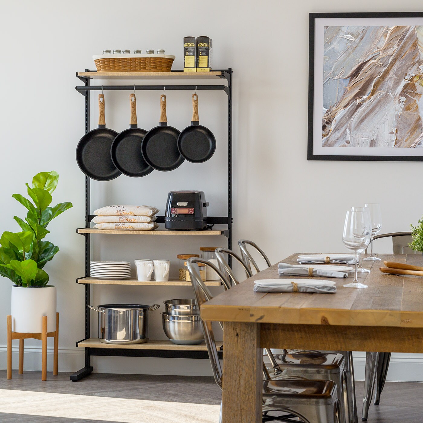 IRIS USA Portable Shelving Unit with 2 Adjustable Shelves and Clothing Rod, for Office, Laundry, Kitchen, Bedroom, Bathroom, and Other Small Rooms