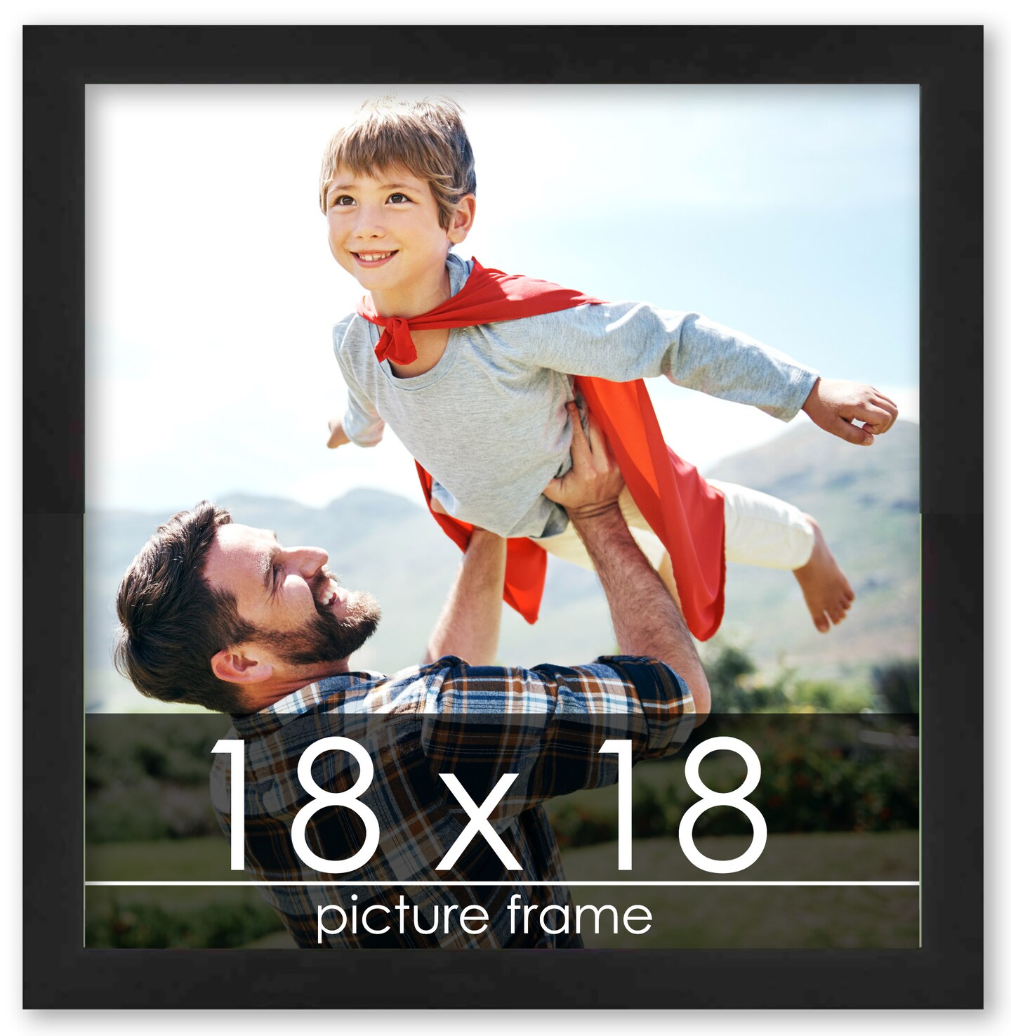 Square Decor Black Picture Frame - UV Acrylic, Foam Board Backing