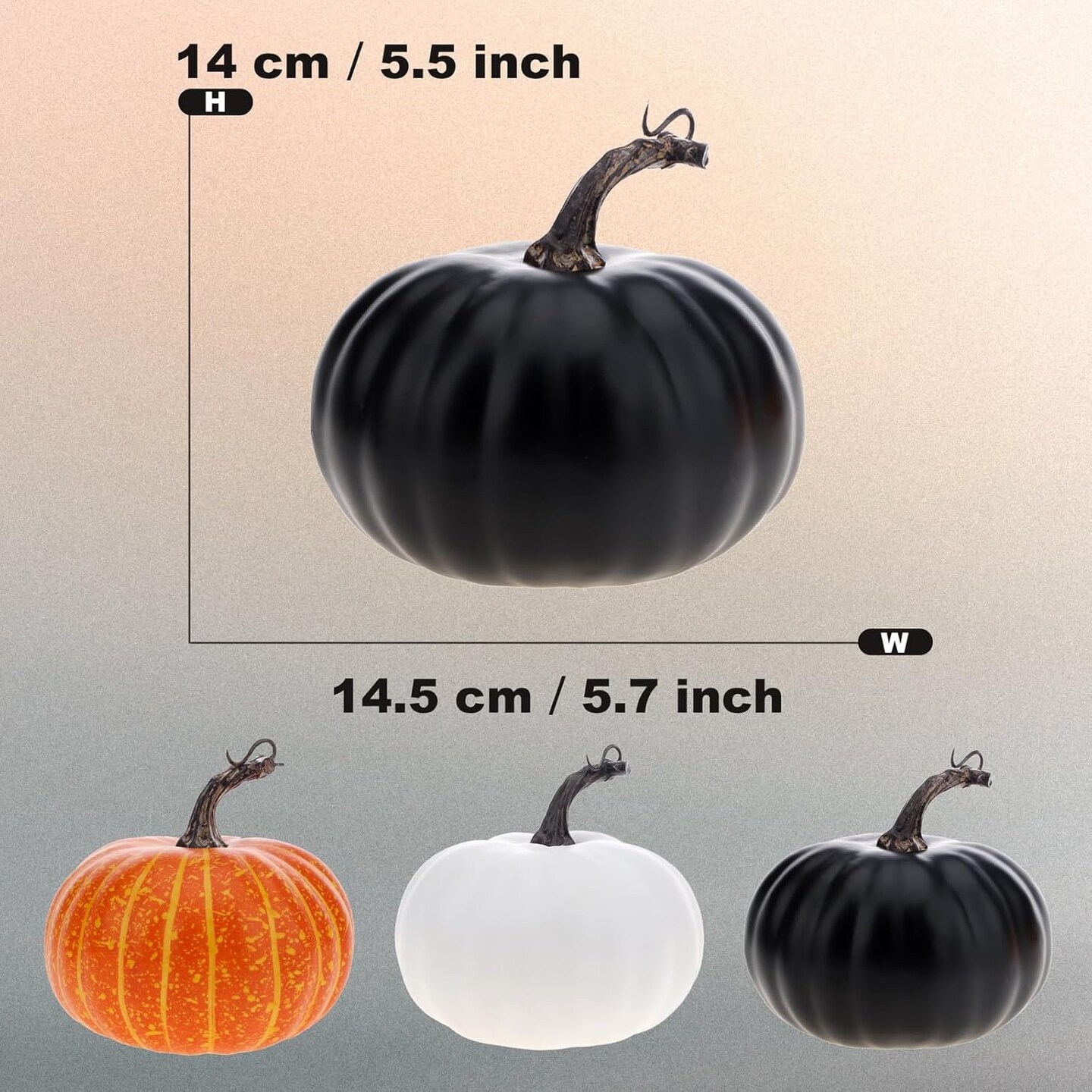 Fake Paintable Pumpkin Decoration Fall Harvest for Home Kitchen Farmhouse Halloween Thanksgiving Wedding - 1Pcs