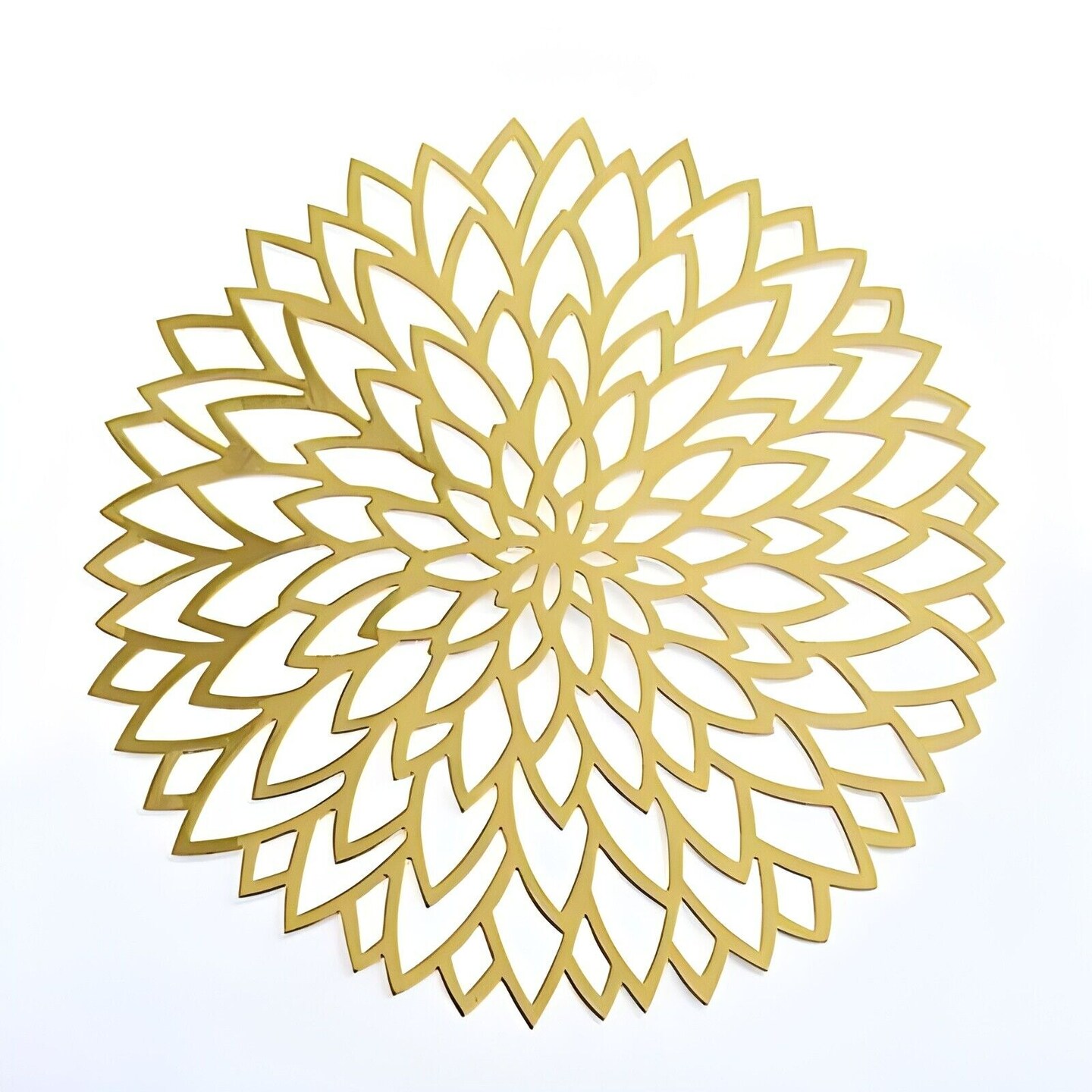 6 Metallic Gold 13" Laser Cut Hibiscus Flower Cardboard Placemats Party Events