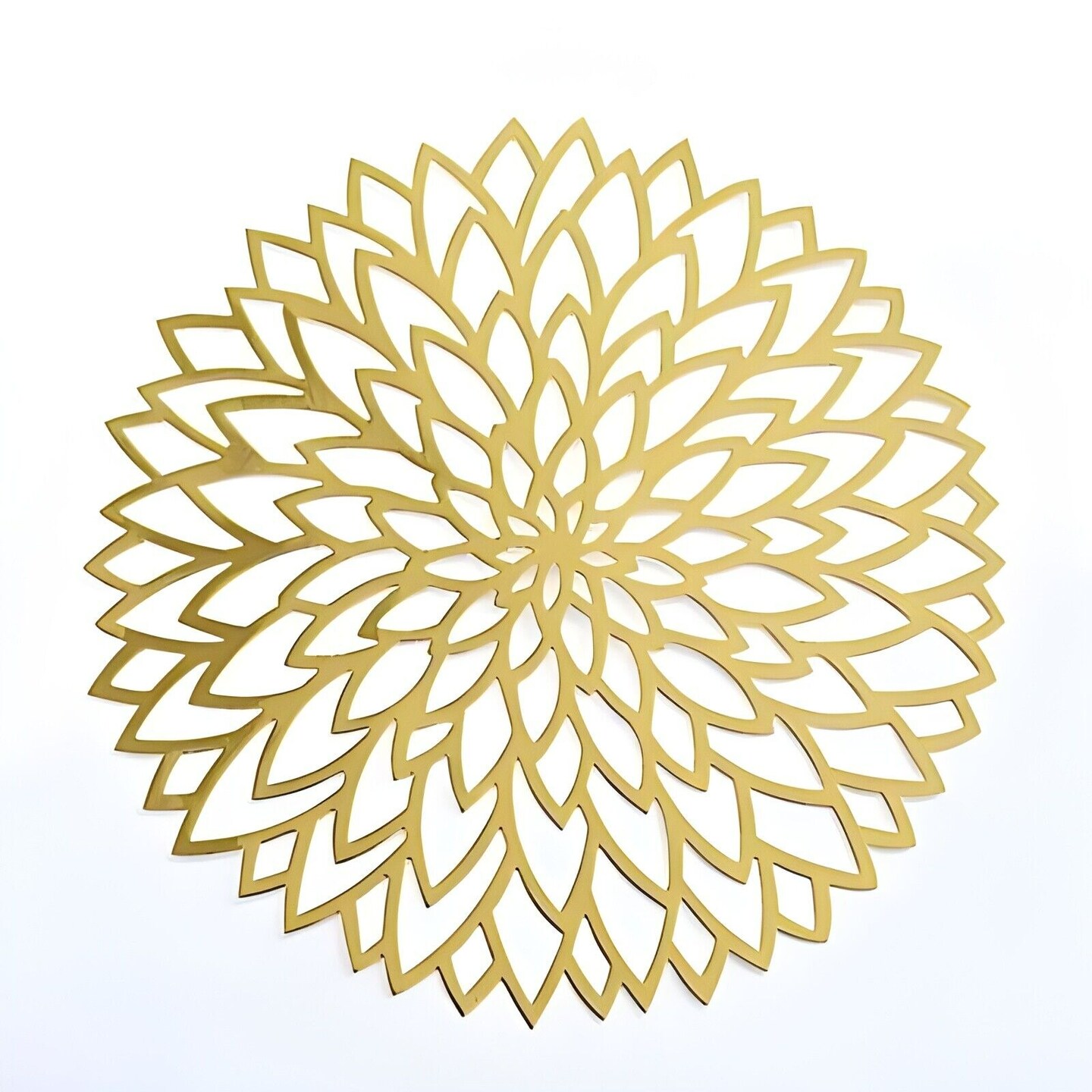 6 Metallic Gold 13&#x22; Laser Cut Hibiscus Flower Cardboard Placemats Party Events