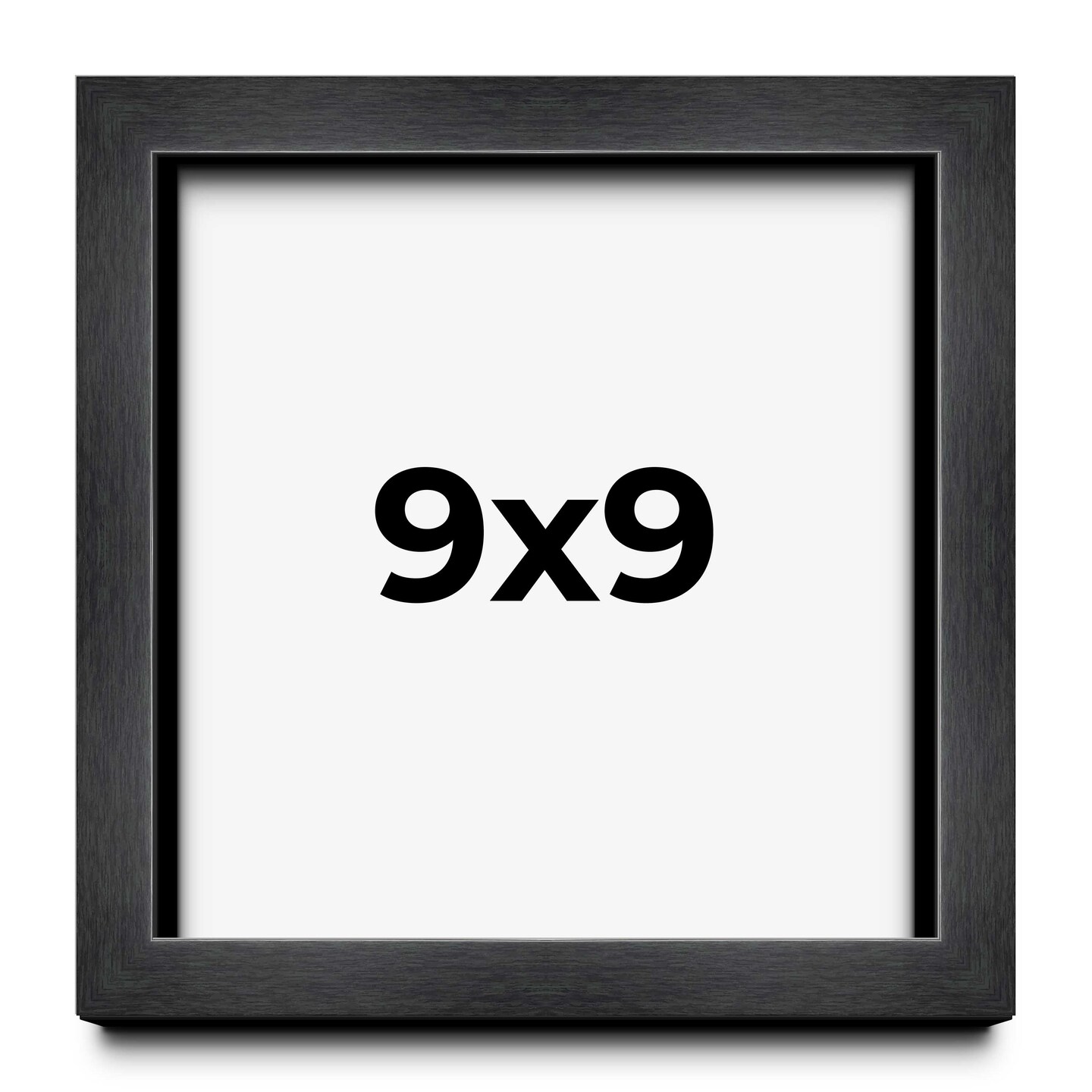 Square Shadow Box 3/4" Depth Grey Picture Frame - UV Acrylic, Backing, Hanging Hardware