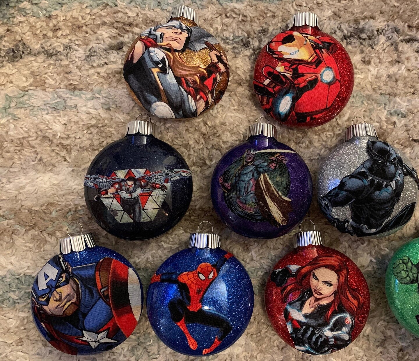 Handmade Avengers Christmas Ornaments Your choice of Iron man Thor Captain America Hulk Vision Falcon Black Widow and Black Panther MakerPlace by Michaels