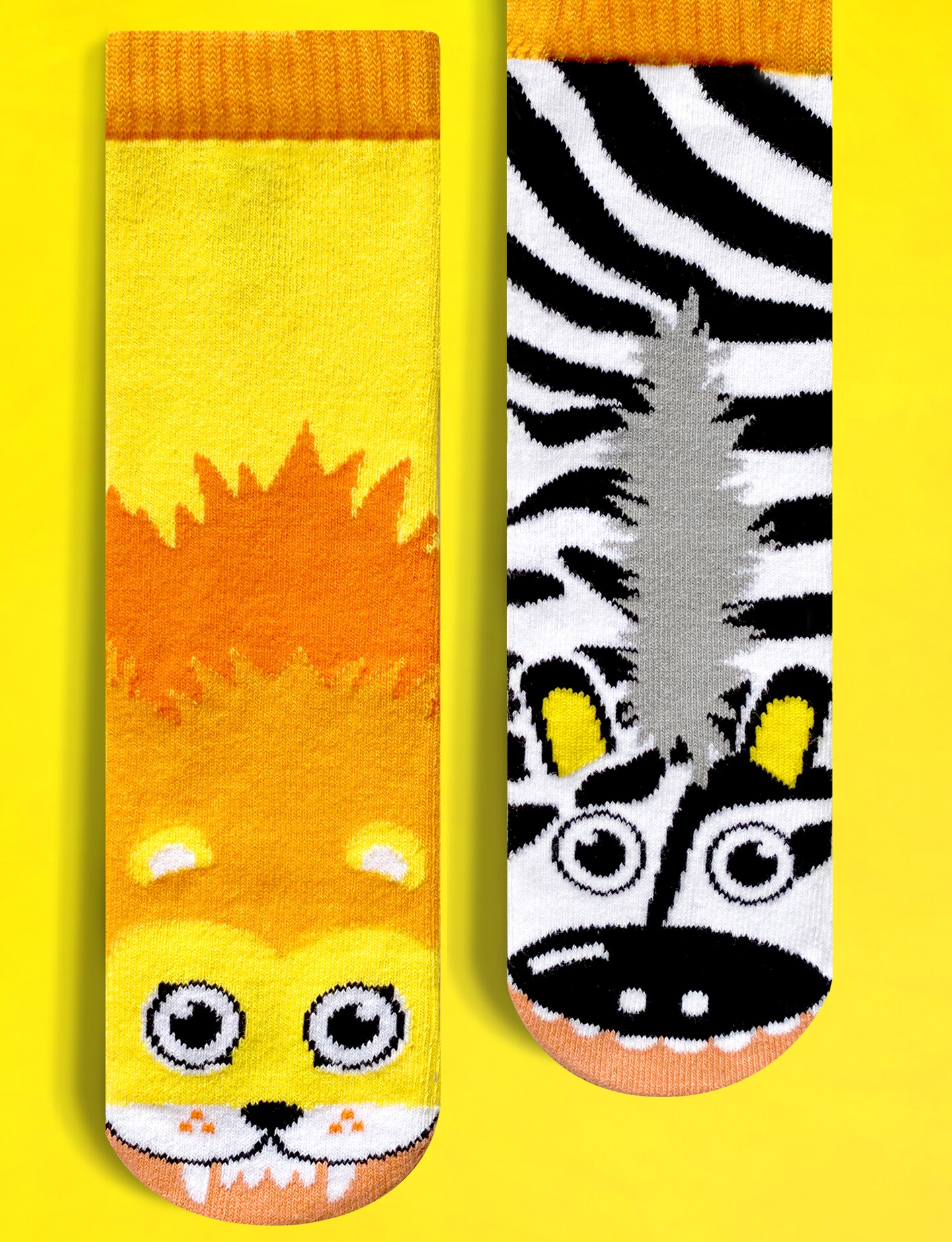 Lion and Zebra Fun Mismatched Socks for Adults by Pals Socks