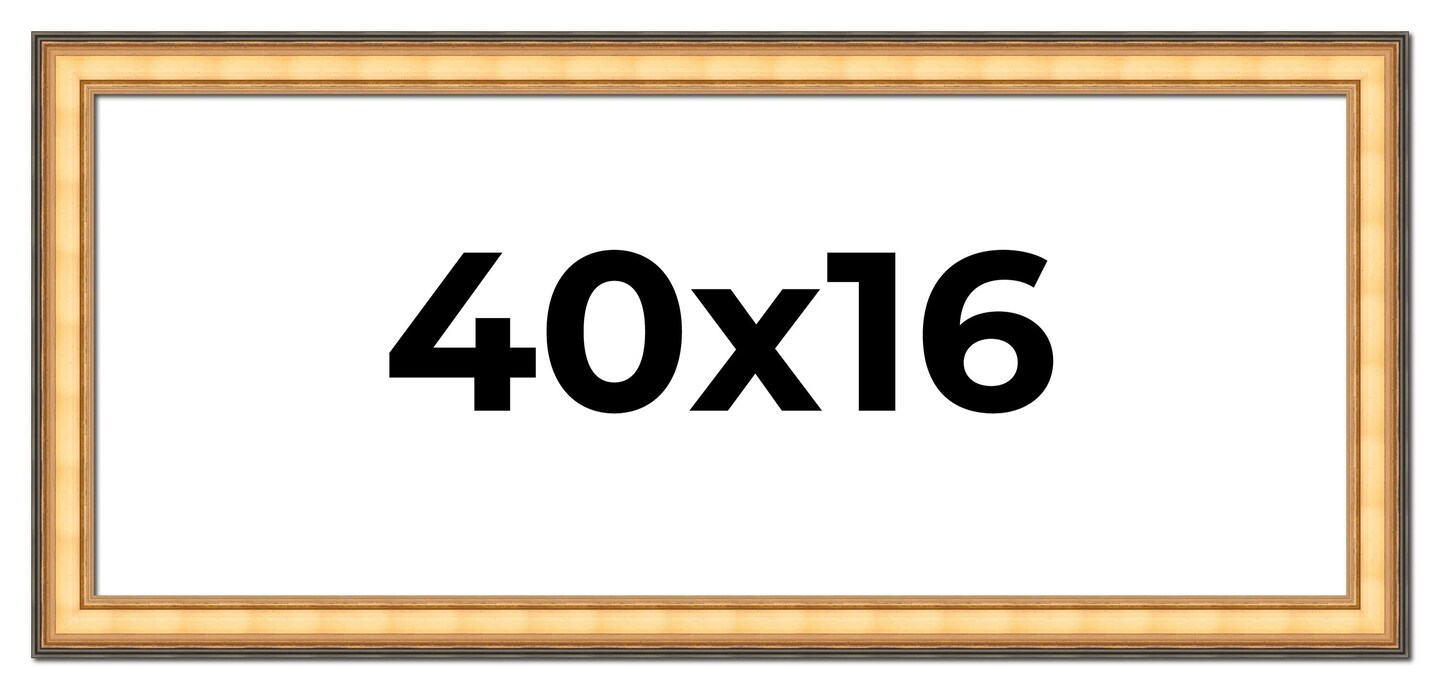 Panoramic Traditional Gold Picture Frame - UV Acrylic, Foam Board Backing, Hanging Hardware