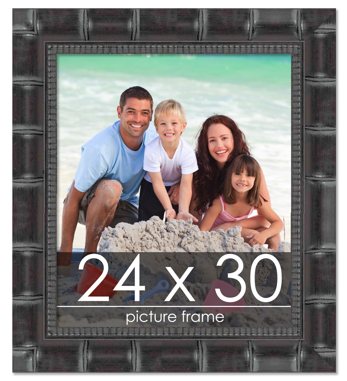 24x30 Wide Bamboo Picture Frame with UV-Resistant Acrylic & Acid Free Backing, Available in 4 Finishes - Brown, Black, Silver, and Natural
