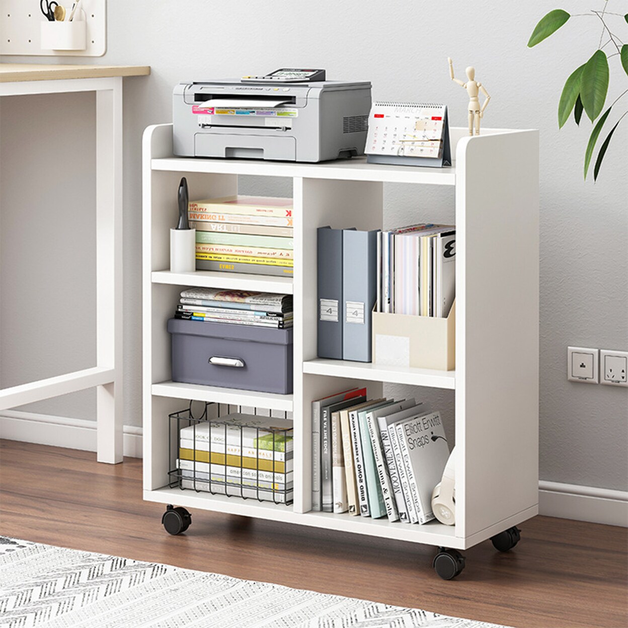 360 Degree Pulley Heightening Design File Cabinet Multi Compartments Open File Storage Shelf