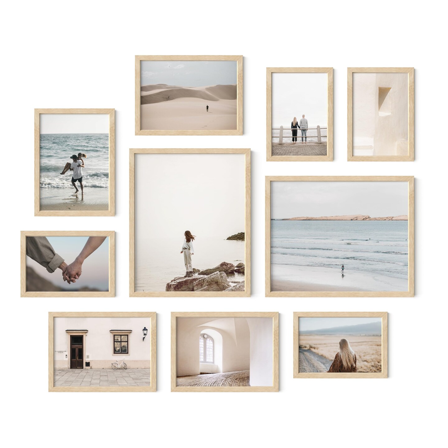 Haus and Hues Oak Wood Gallery Wall Picture Frames 10 Pack