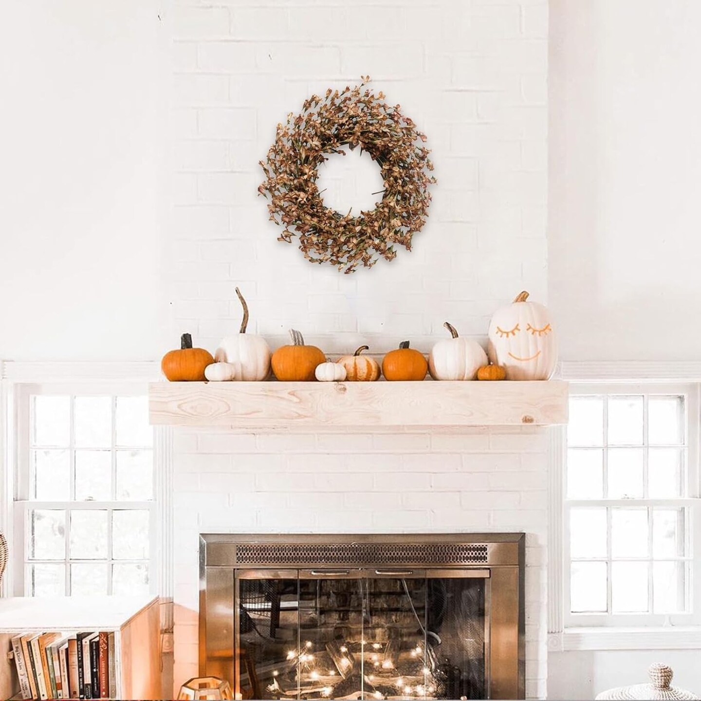 12Pcs Fall Velvet Pumpkin Blue White Artificial Pumpkins 2 Sizes Fake Fabric Pumpkin Autumn Table Centerpiece for Thanksgiving Halloween Party Mantel Farmhouse Decor