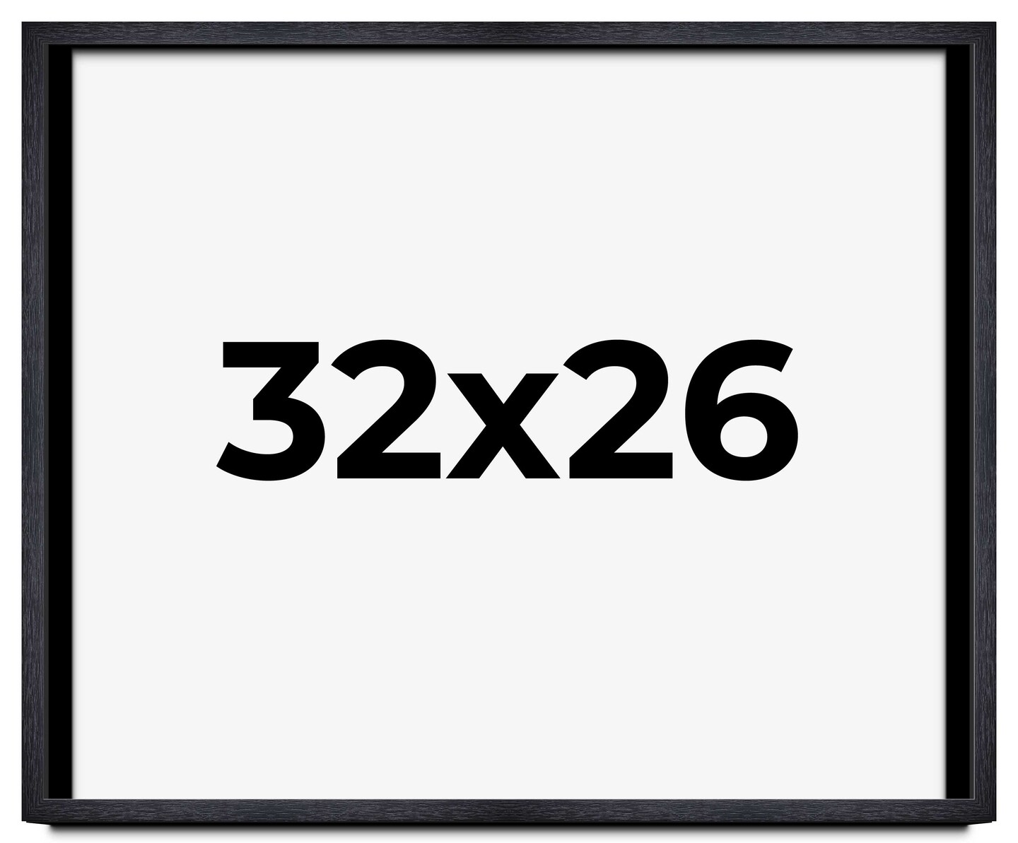 32x26 Shadow Box 1" Depth Black Picture Frame - UV Acrylic, Backing, Hanging Hardware