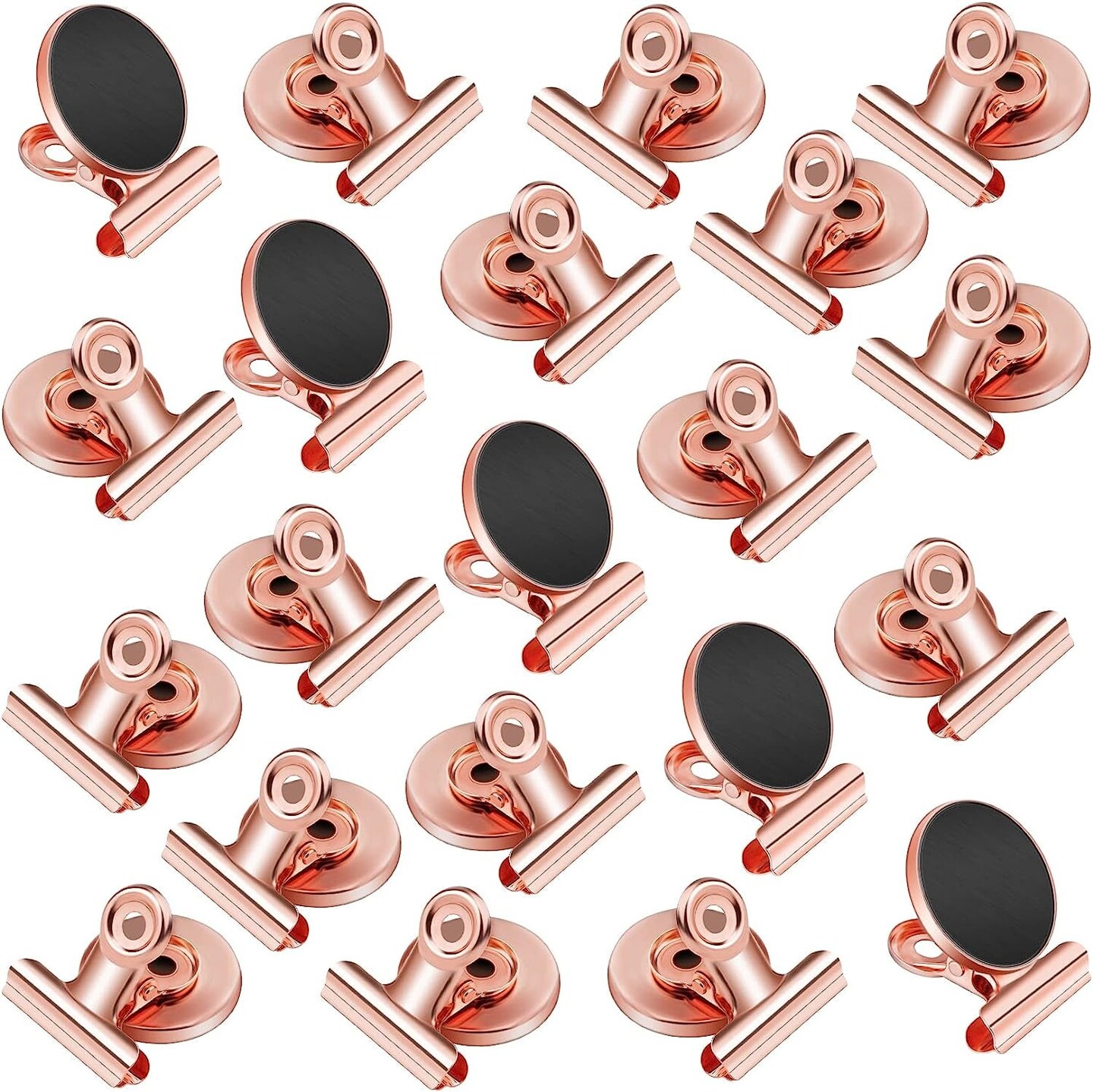 20 Pack Magnetic Clips Fridge Magnets with Clips, Refrigerator Magnet Clips, Magnet Clips for Whiteboard on Home&#x26; Office (Rose Gold)