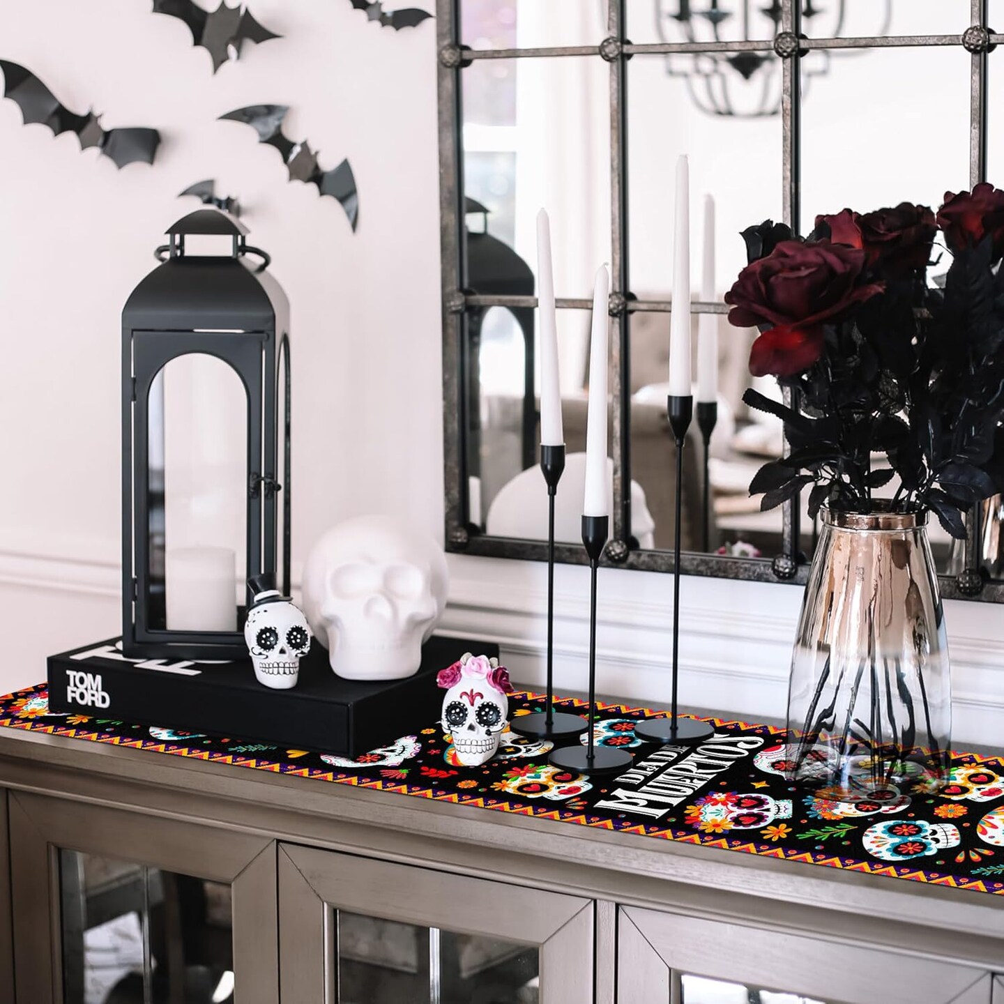Day of The Dead Table Runner Dia de Muertos Table Runner Mexican Day of The Dead Decorations Sugar Skull Decor Dia De Los Muertos Party Table Decorations