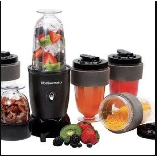 Elite Gourmet 17 Piece Personal Blender Black Compact Smoothie Maker