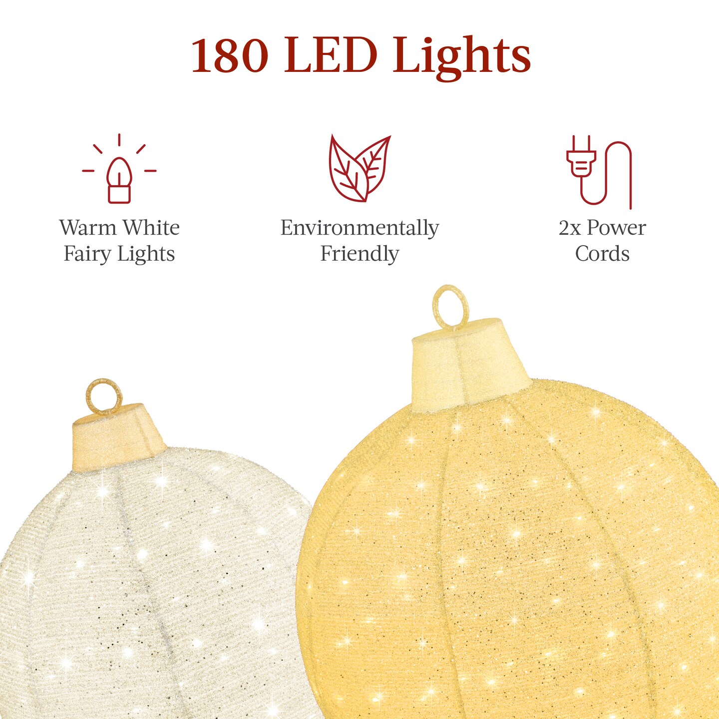 Best Choice Products 2pc Lighted Pop-Up Christmas Ornaments Outdoor Holiday Decoration w/ 180 LED Lights