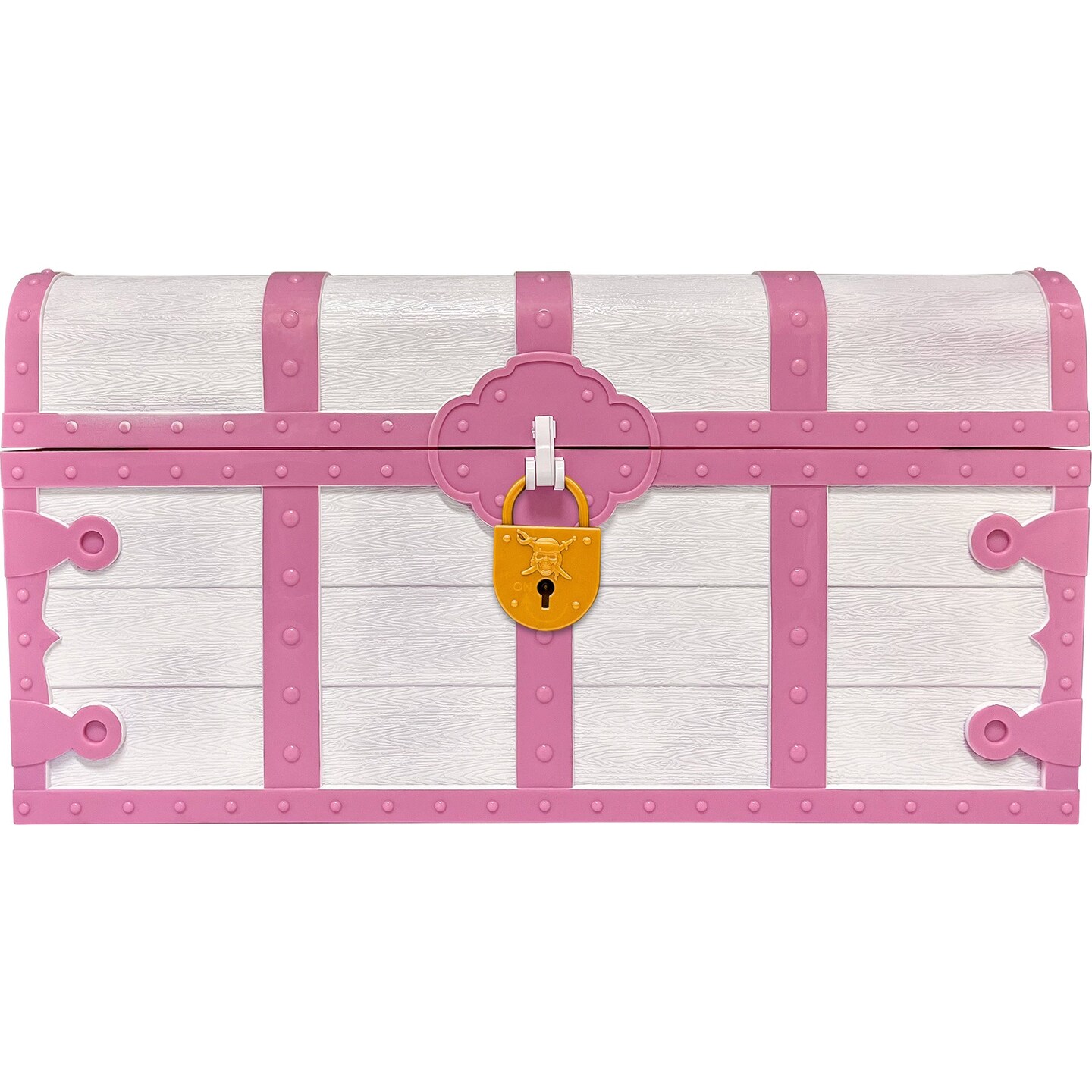 Treasure Chest with Lock &#x26; Key, Pink &#x26; White