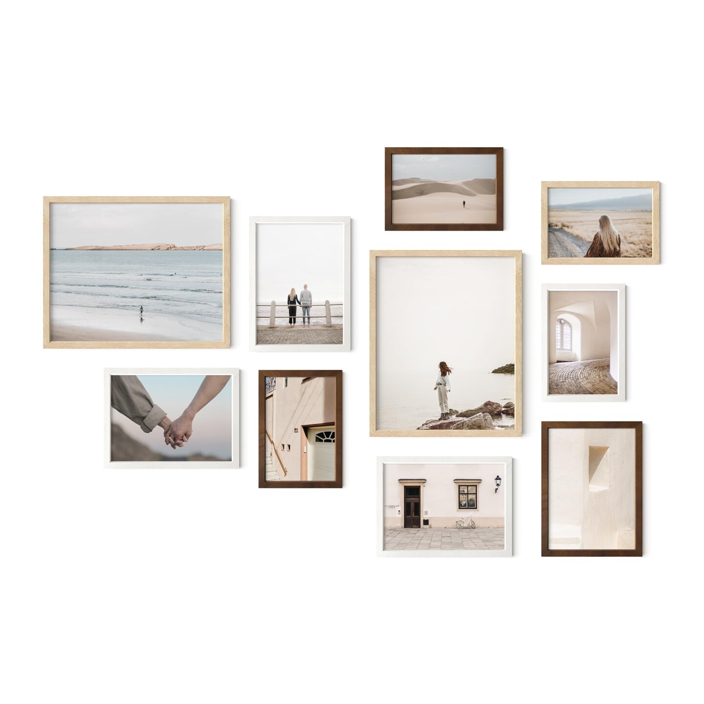 Haus and Hues Oak Wood Gallery Wall Picture Frames 10 Pack