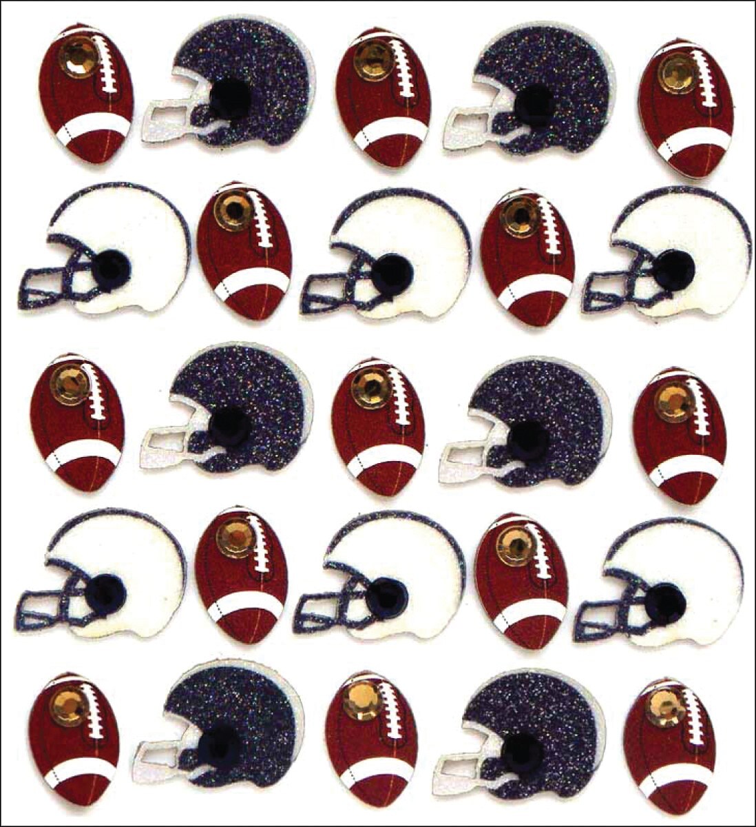 Jolee&#x27;s Boutique Football and Helmets Repeat Dimensional Stickers