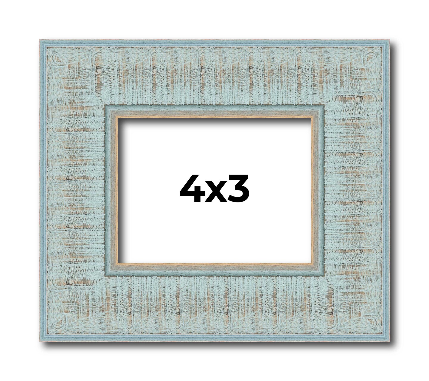 Photo Size Refined Blue Picture Frame - UV Acrylic, Foam Board Backing, Hanging Hardware