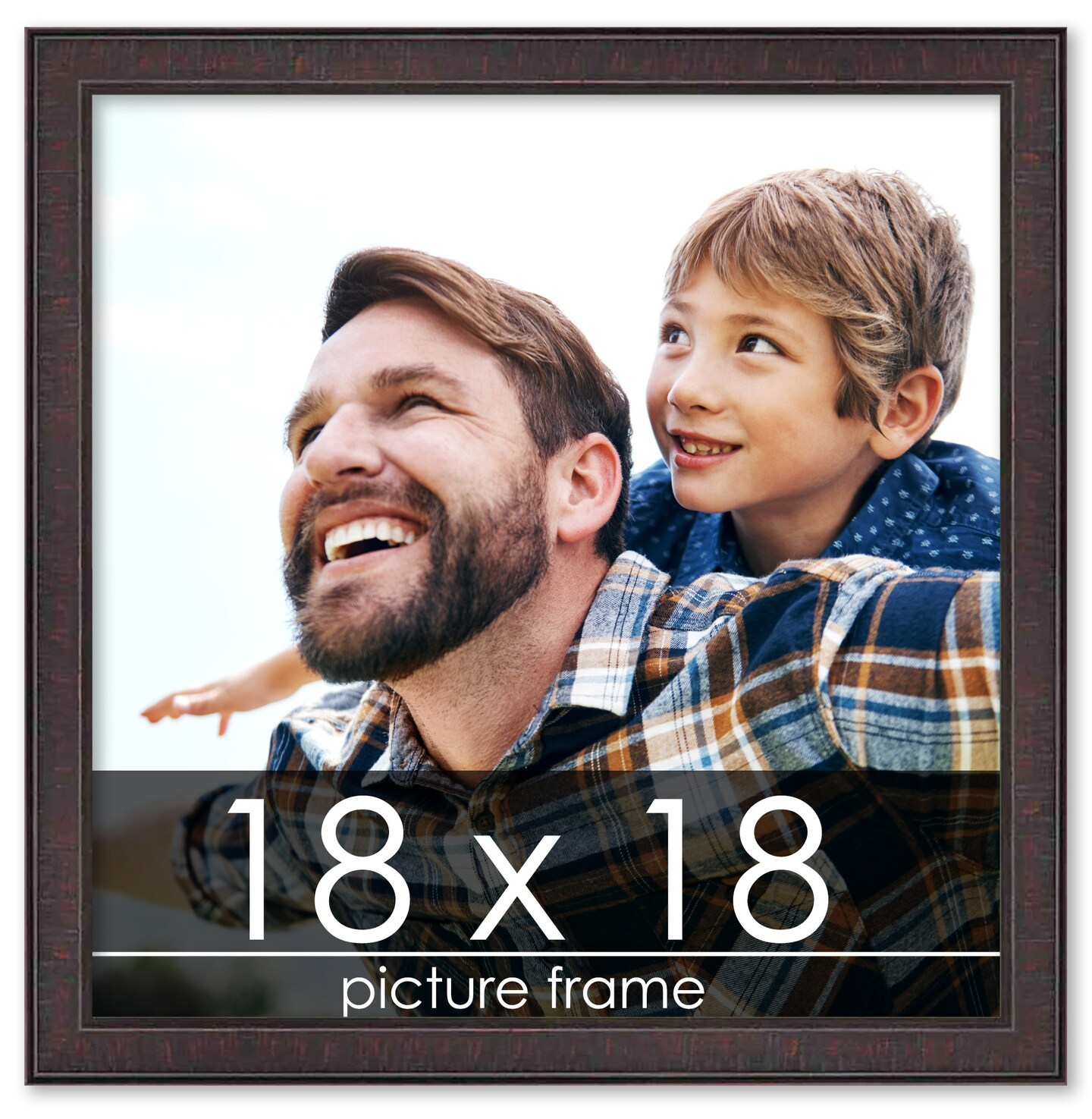 Square Textured Brown Picture Frame - UV Acrylic, Foam Board