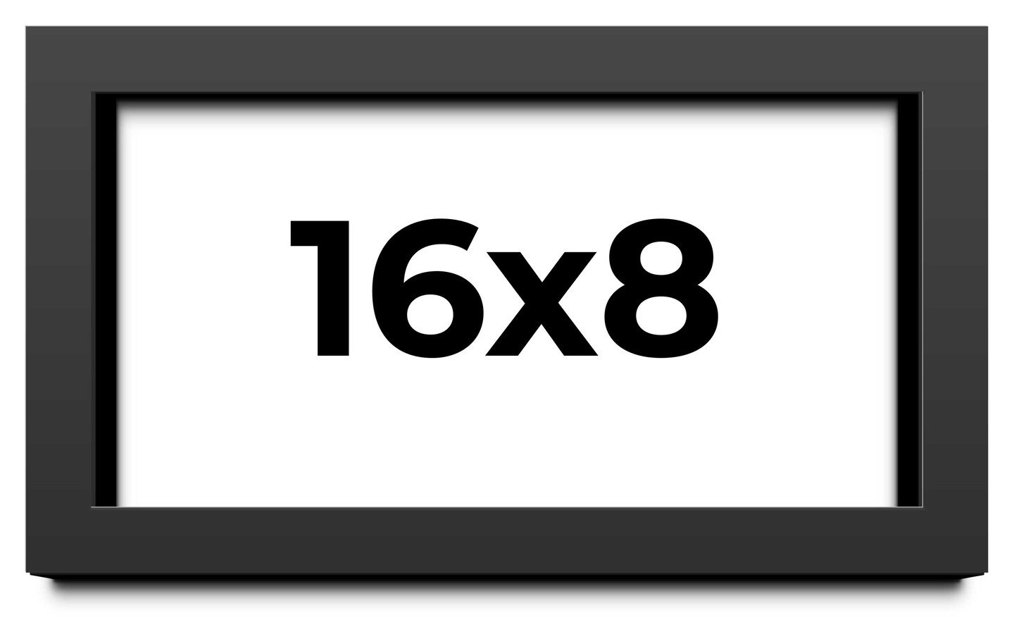 Panoramic Flat Black Picture Frame - UV Acrylic, Foam Board Backing, Hanging Hardware