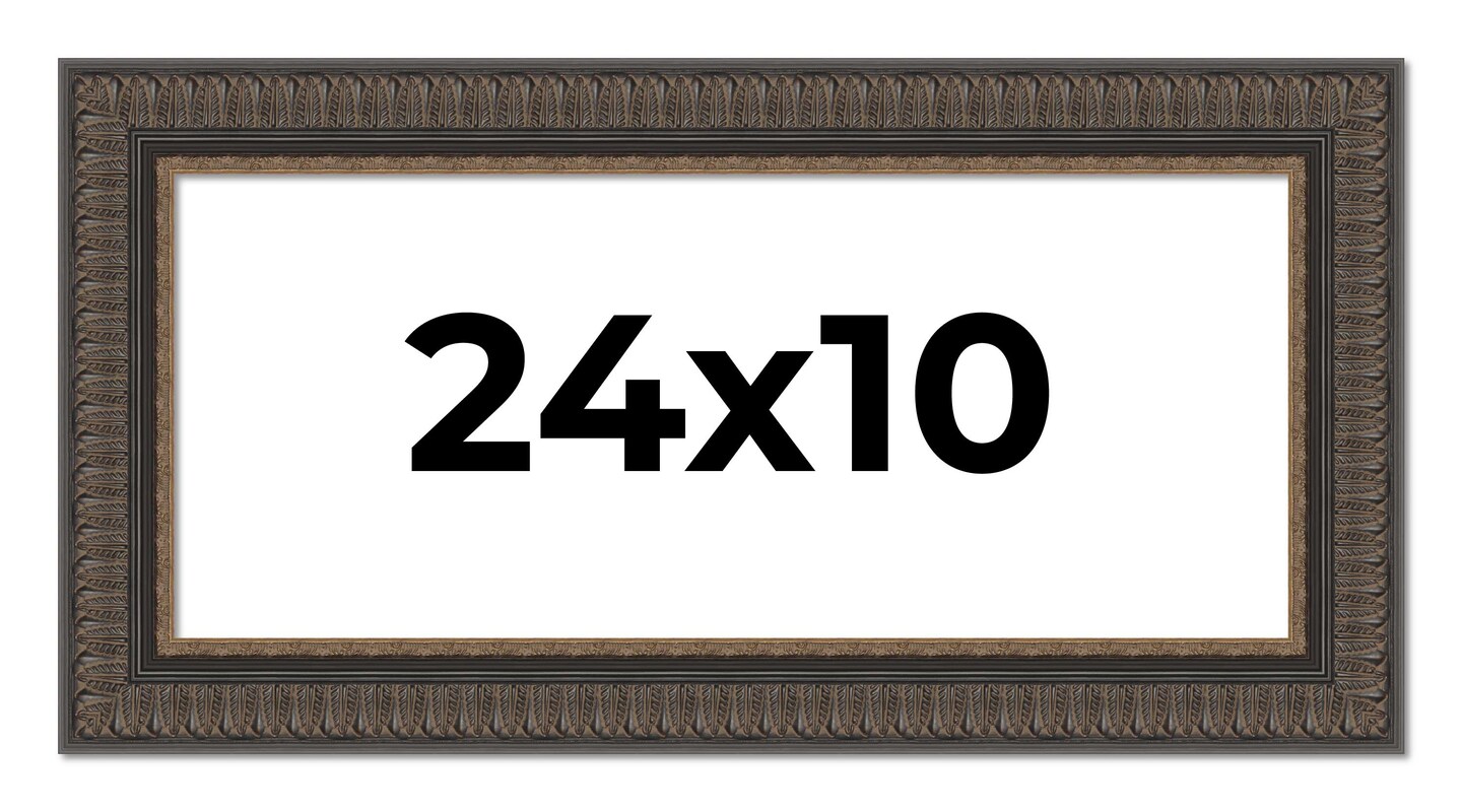 Panoramic Museum Brown Picture Frame - UV Acrylic, Foam Board Backing, Hanging Hardware