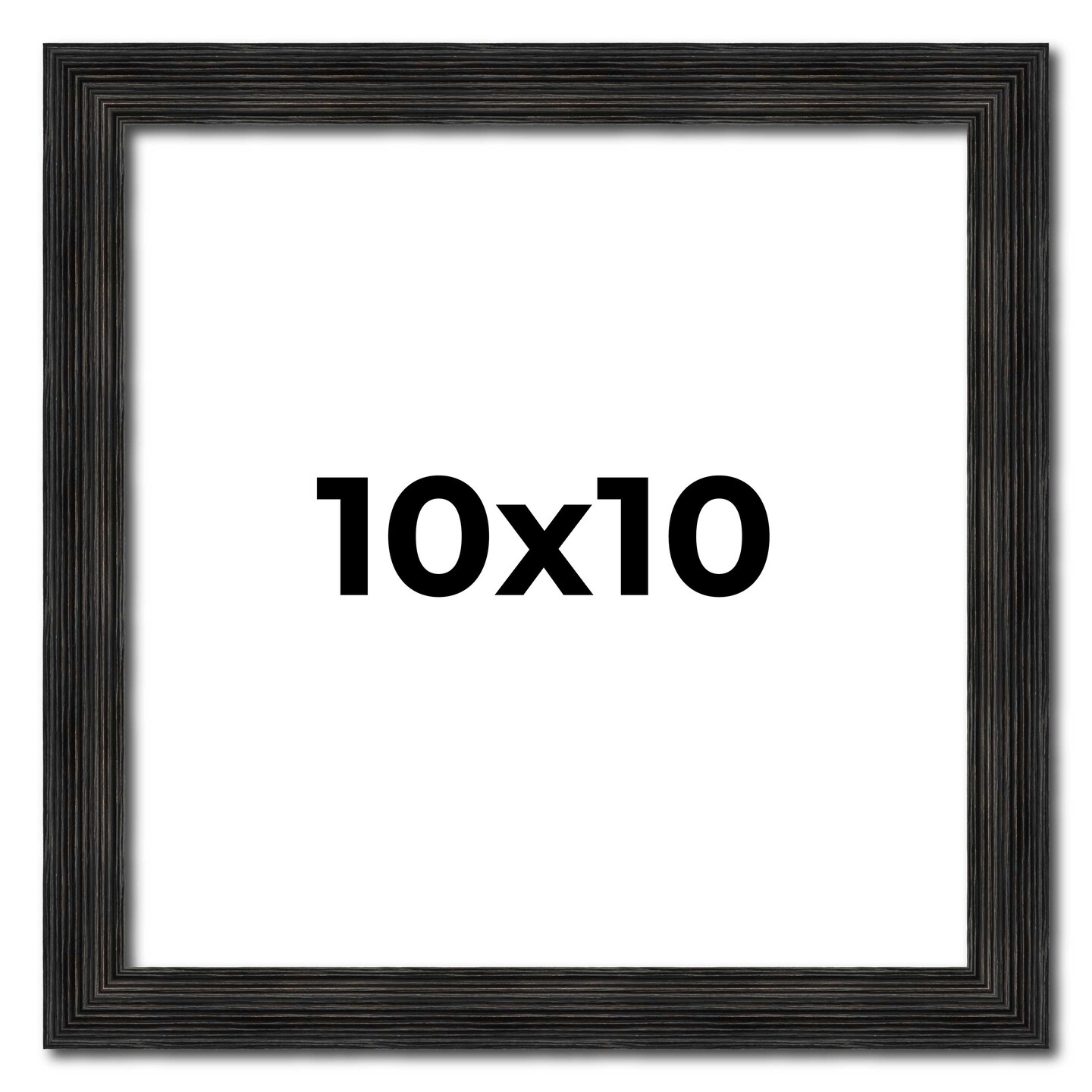 10x10 Thin Barnwood Picture Frame with UV-Resistant Acrylic &#x26; Acid Free Backing, Available in 2 Paint Finishes - Grey and Black