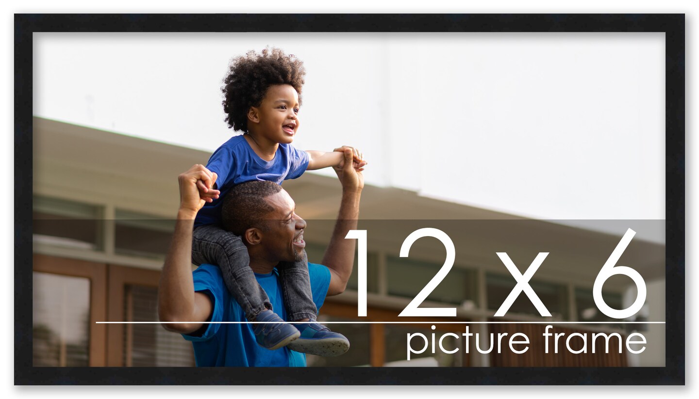 Panoramic Modernist Black Picture Frame - UV Acrylic, Foam Board Backing, Hanging Hardware