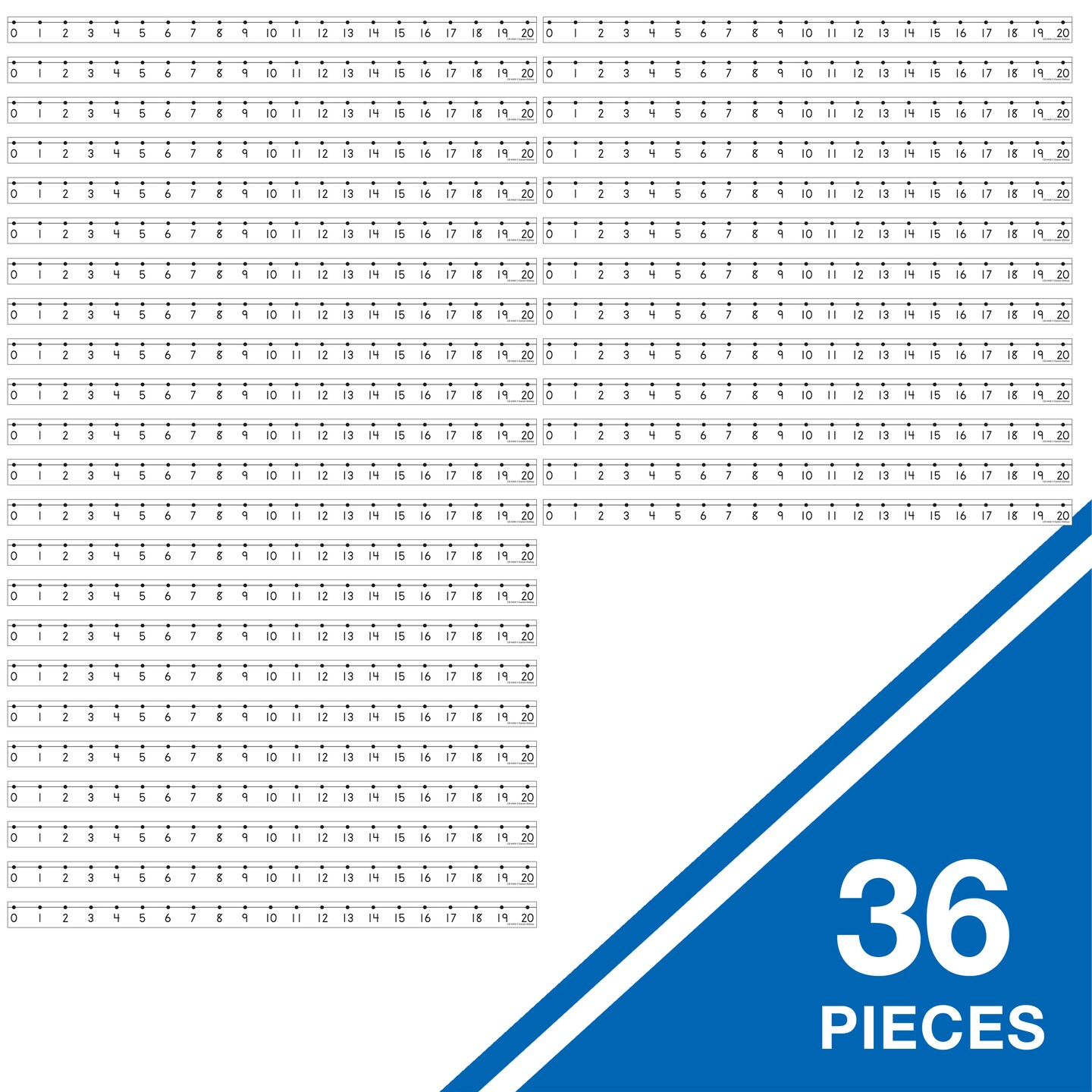 Carson Dellosa 36 pc Number Line Tape, Numbers 0-20 Self Adhesive Number Line for Classroom Wall, Number Stickers for Bulletin Board Borders, Counting, Place Value, and Math Classroom Decor