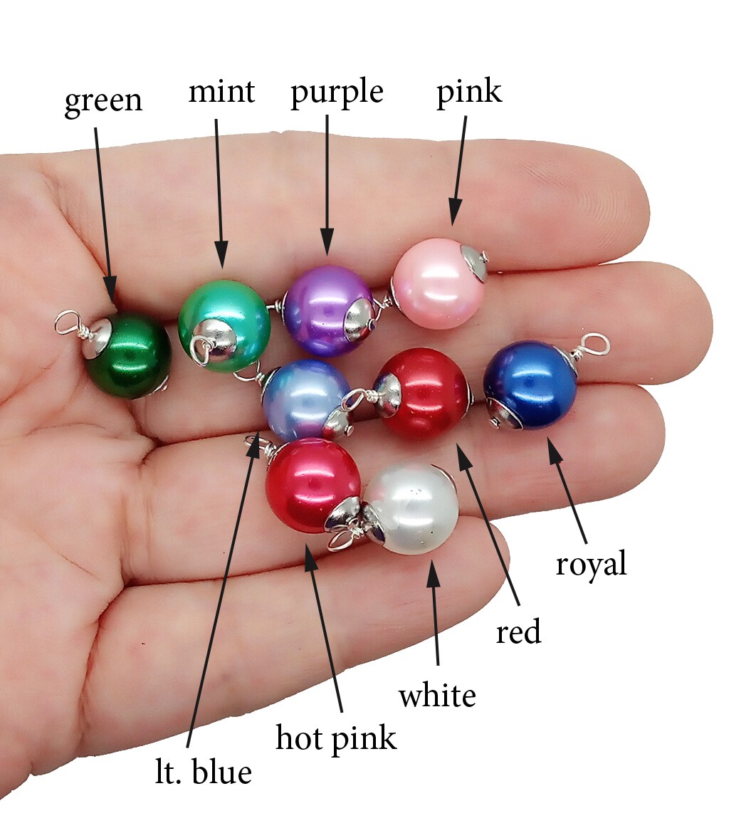 Mini Glass Ornaments, 8 pc, Solid Color Miniature Christmas Baubles for Dollhouses, Adorabilities