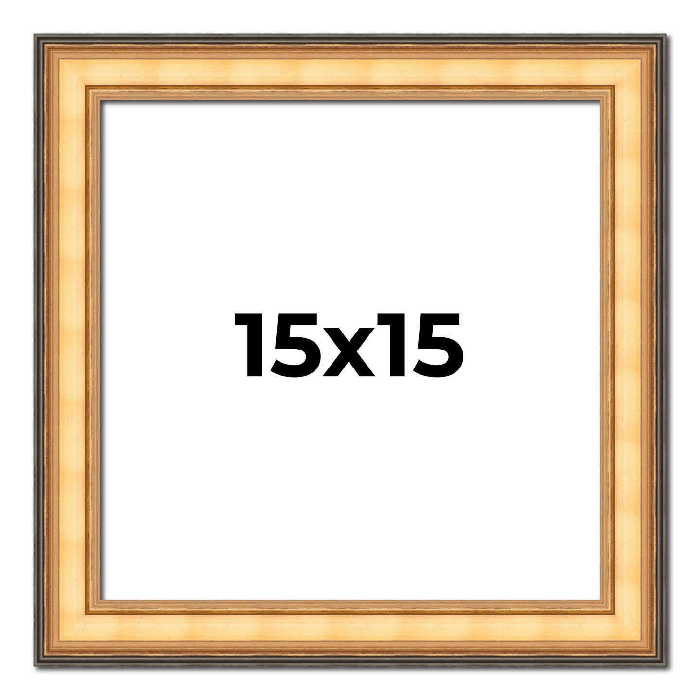 Square Traditional Gold Picture Frame - UV Acrylic, Foam Board Backing, Hanging Hardware