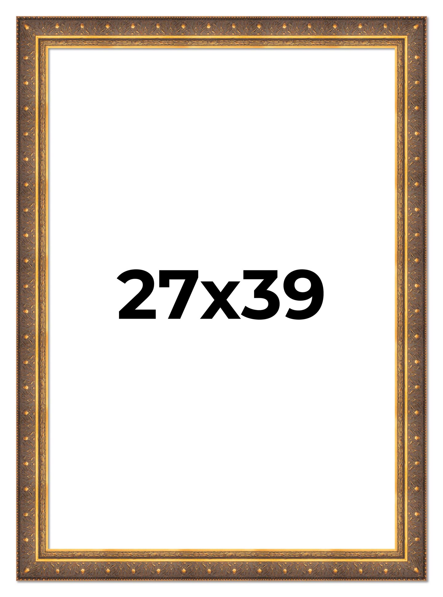 Museum Gold Picture Frame - UV Acrylic, Foam Board Backing, Hanging Hardware