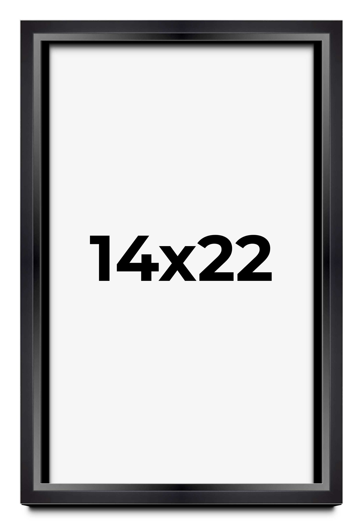 14x22 Minimalist Shadow Box Black Picture Frame - UV Acrylic, Backing, Hanging Hardware