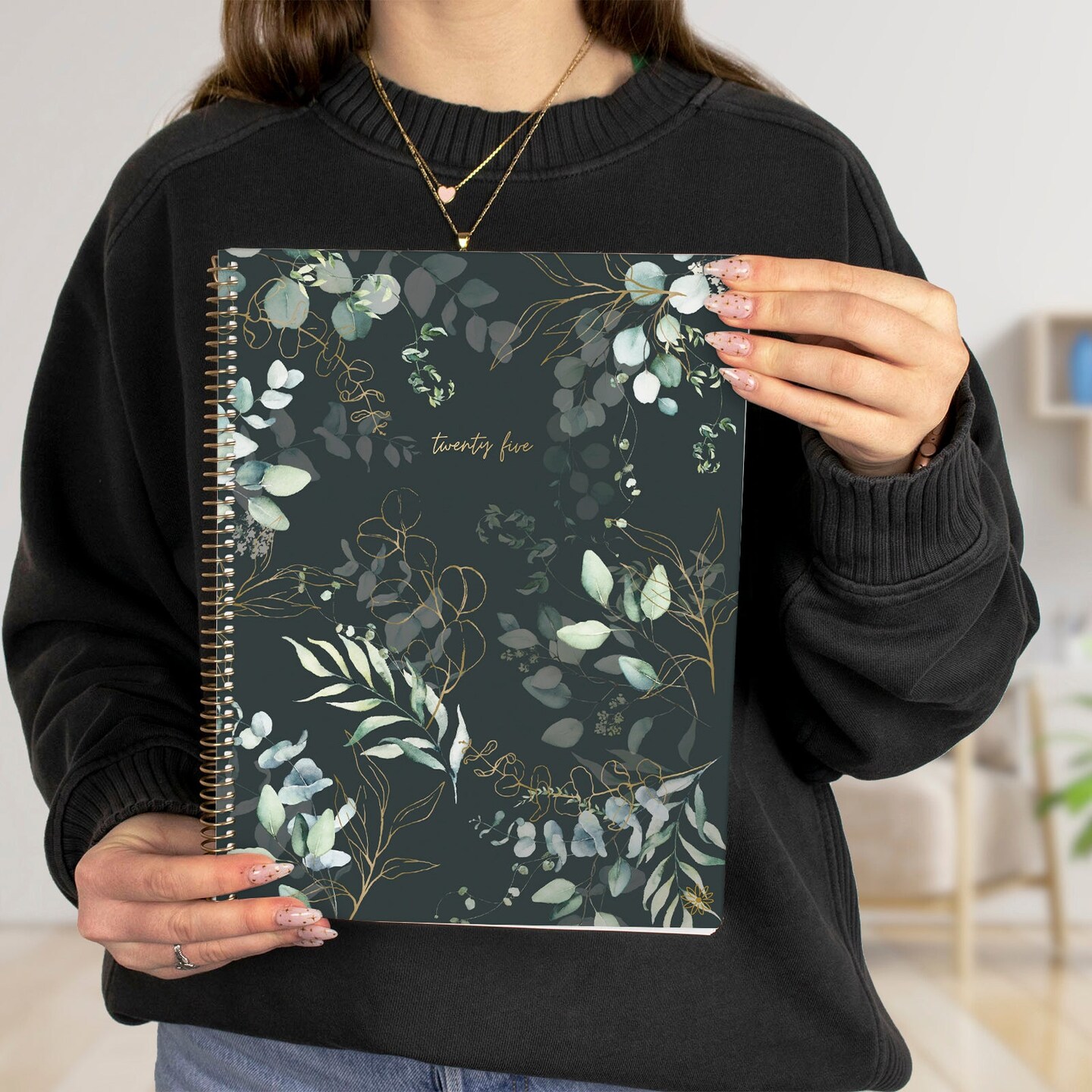 bloom daily planners 2025 Soft Cover Planner, 8.5&#x22; x 11&#x22;, Eucalyptus, Green