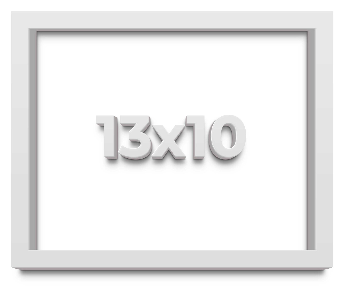 Photo Size Shadow Box 1" Depth White Picture Frame - UV Acrylic, Backing, Hanging Hardware