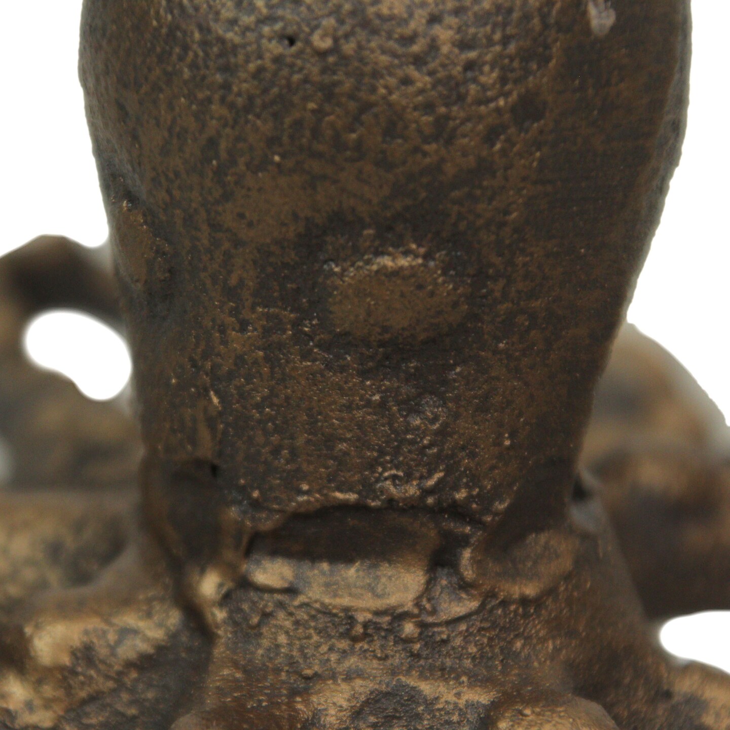 Octopus Taper Candle Holder – Cast Iron w/ Antique Gold Finish – 6" Dia, 3" High