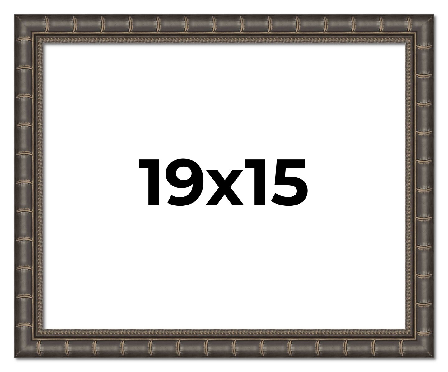 19x15 Black Modern Bamboo Picture Frame - UV Acrylic, Foam Board Backing, Hanging Hardware