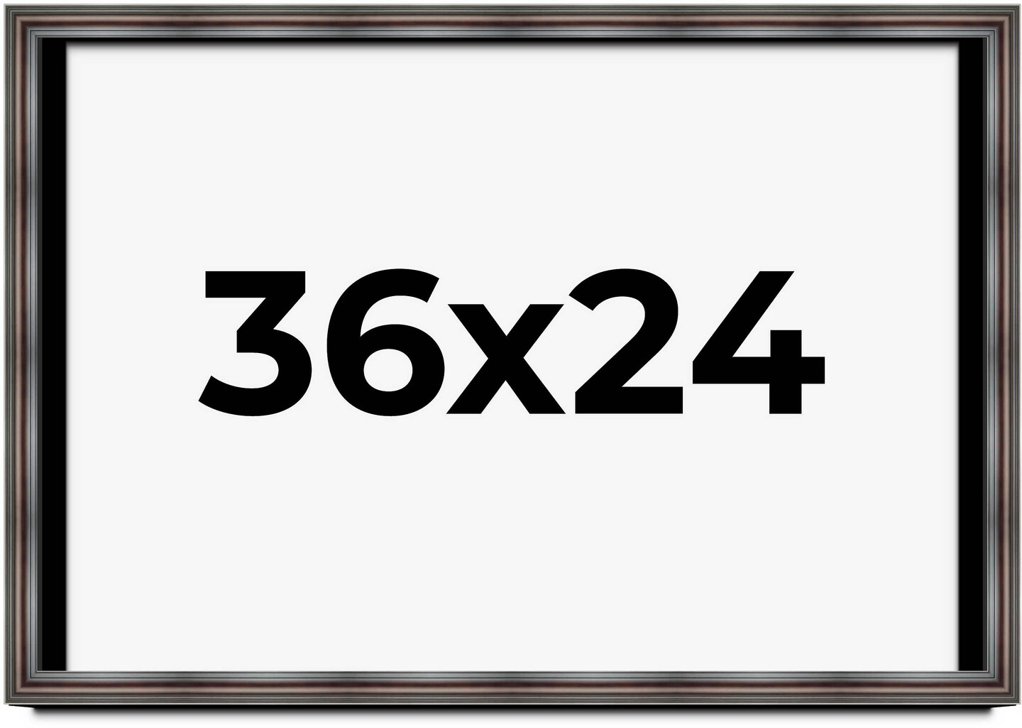 36x24 Shadow Box 1.75" Deep Brown Picture Frame - UV Acrylic, Foam Board Backing, Hanging Hardware