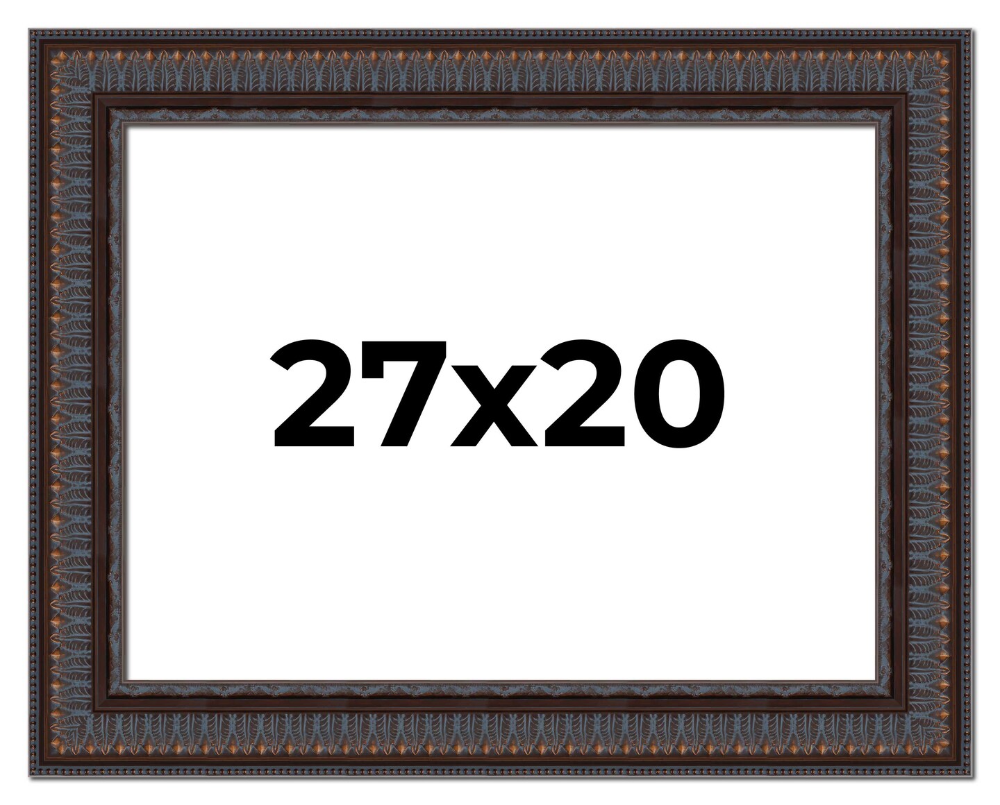 20x27 3.5&#x22; Wide Ornate Picture Frame with UV-Resistant Acrylic &#x26; Acid Free Backing, Available in 2 Finishes - Black and Brown