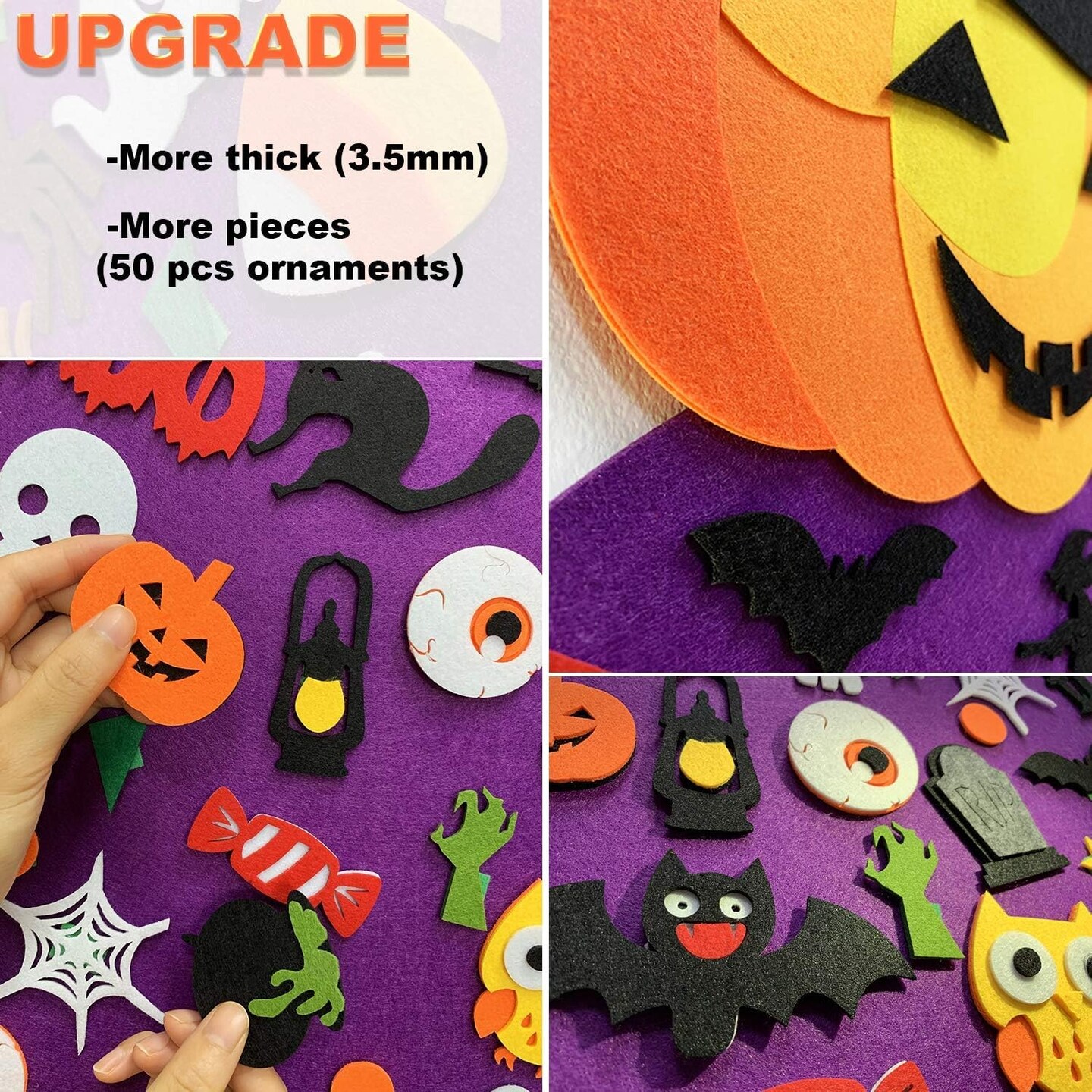 DIY Halloween Felt Pumpkin Witch Hanging Decor for Kids