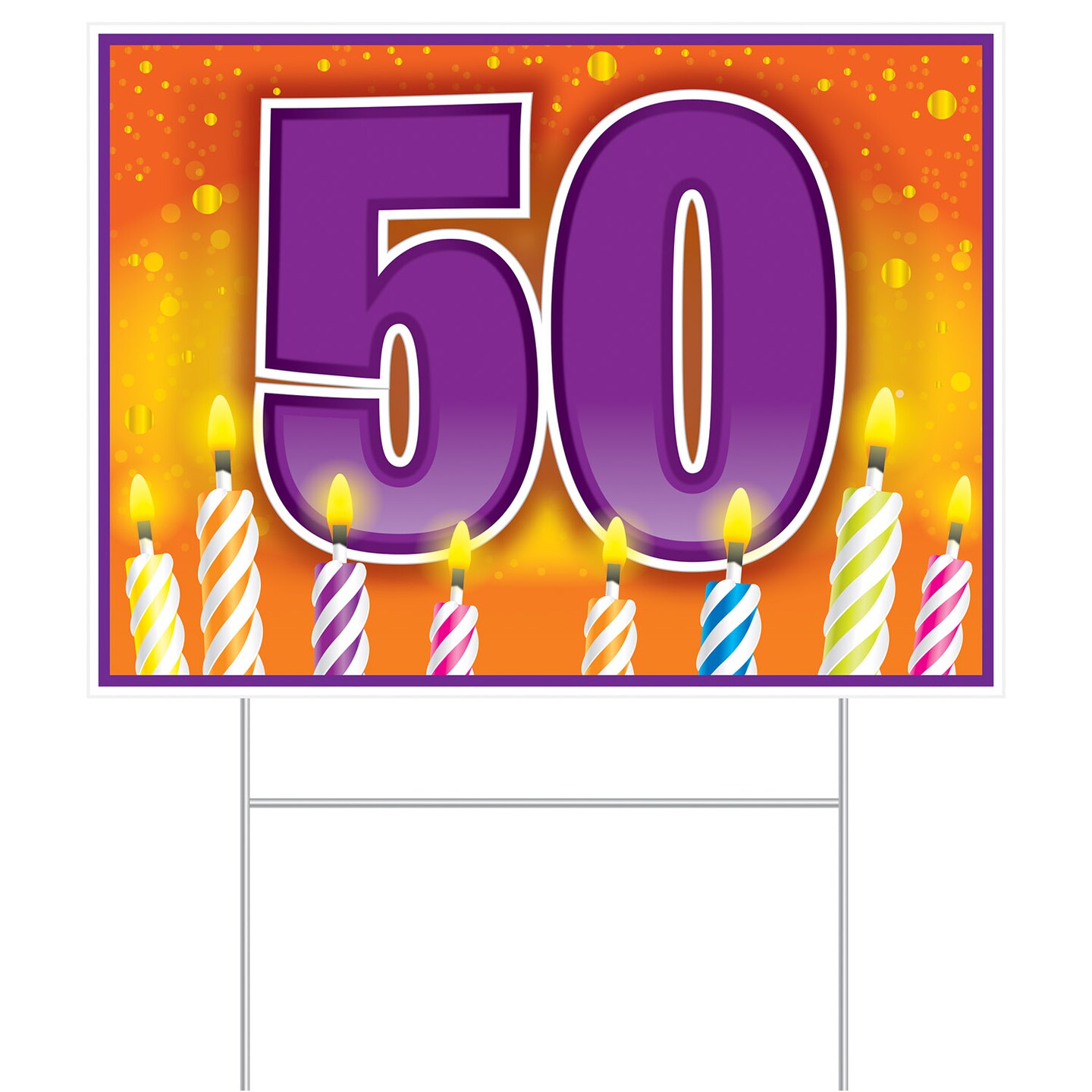 Beistle 11½in. x 15½in. Plastic 50th Birthday Yard Sign - 6 Pack