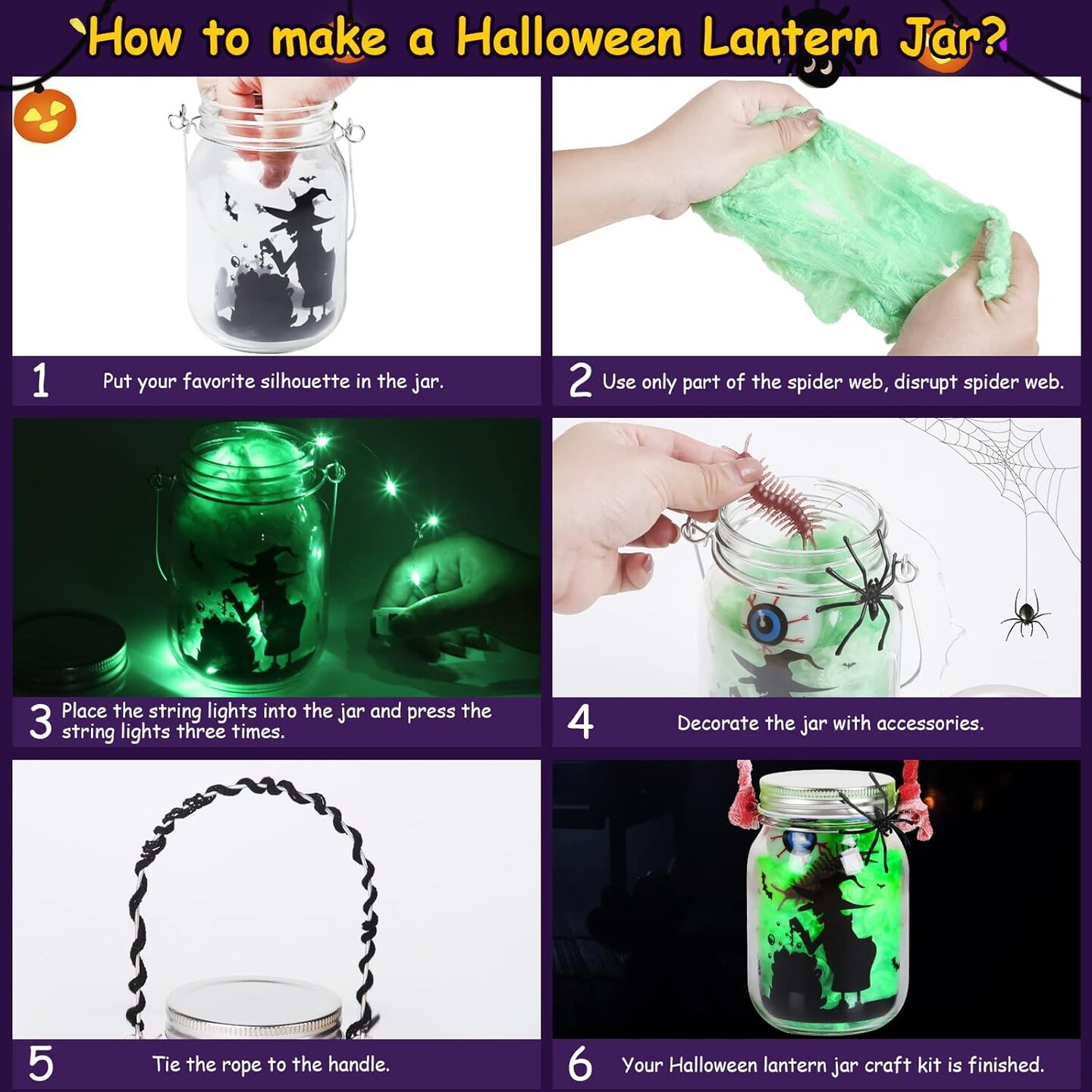 Halloween Mason Jar with Accessories