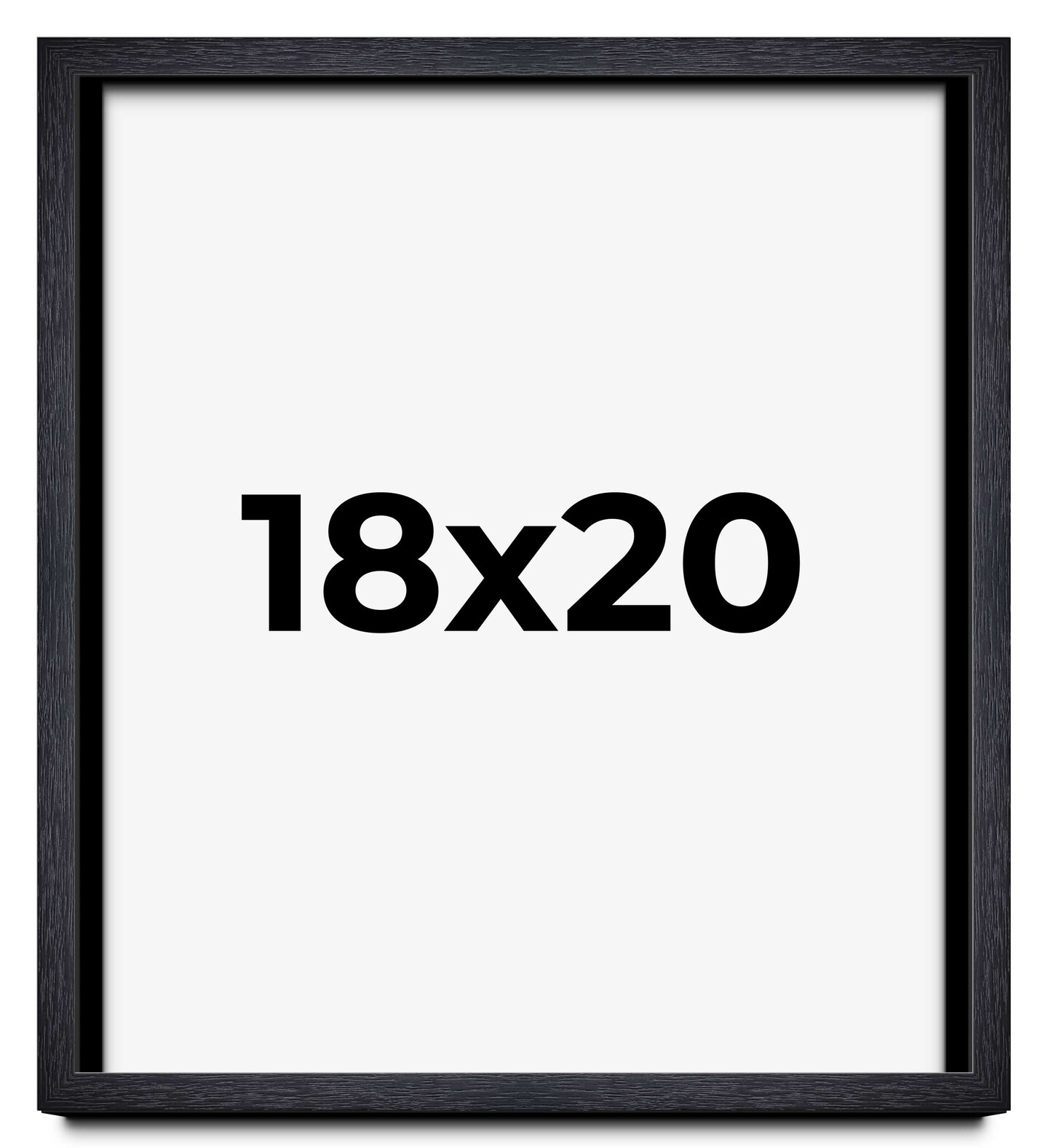 18x20 Shadow Box 1" Depth Black Picture Frame - UV Acrylic, Backing, Hanging Hardware